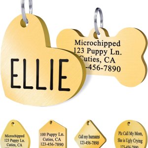 Ultra Joys Etiquetas de identificación personalizadas de perros y gatos para mascotas, etiquetas de identificación personalizadas en la parte Ultra Joys Etiquetas de identificación personalizadas de perros y gatos para mascotas, etiquetas de identificación personalizadas en la parte