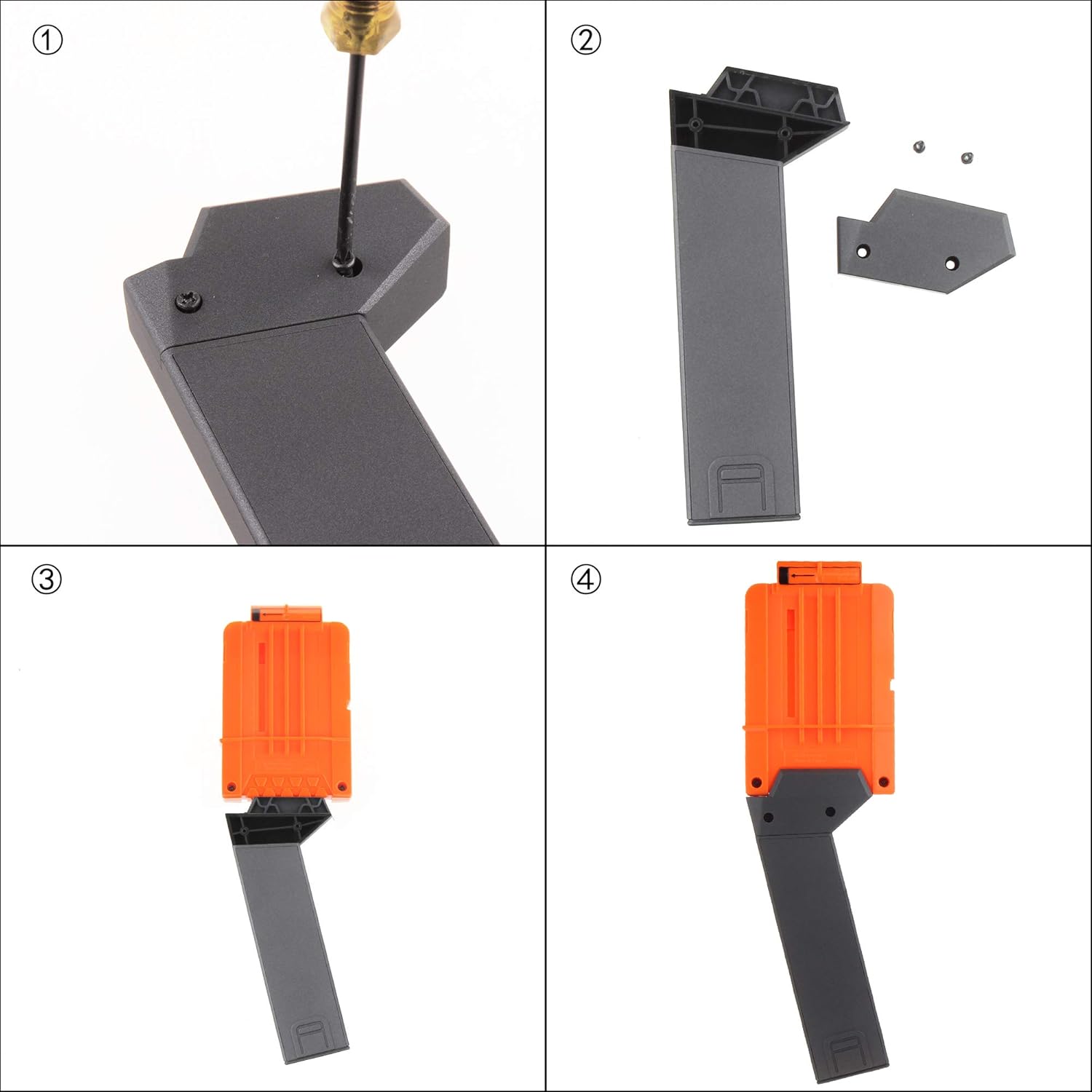 WORKER Mod Magazine Kits de decoración Quick Pull Assit para Nerf Stryfe 6-Darts Clip Toy Color Negro