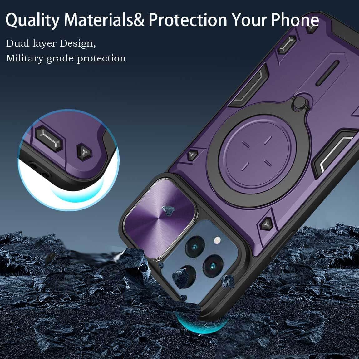 JHWVVTF Funda para teléfono Revvl 6 5GRevvl 6X 5G, soporte de anillo de metal para mujeres y hombres, protector de lente de cámara, protección