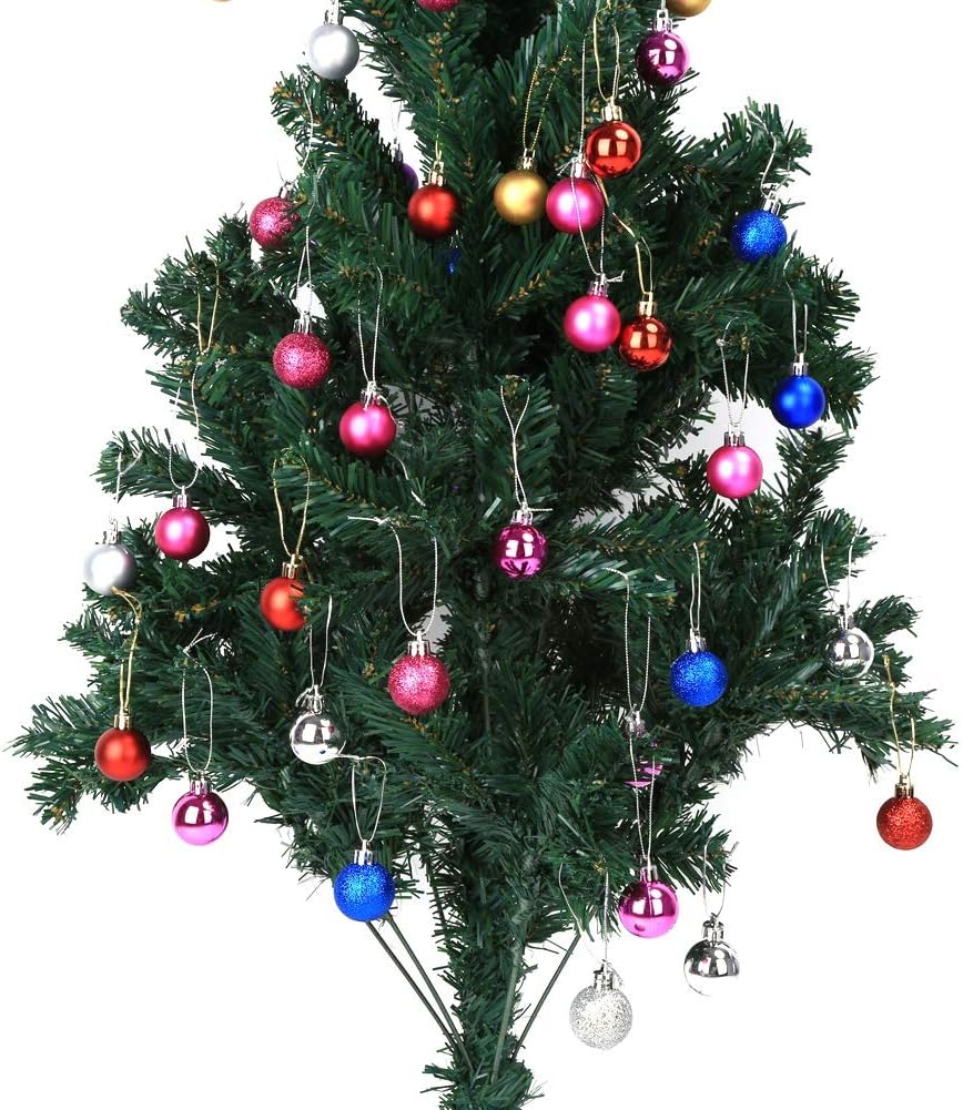 24 bolas de Navidad de 6 colores, bola de adorno de bola de Navidad, bolas de Navidad, adornos de bolas de Navidad inastillables, bolas de árbol de