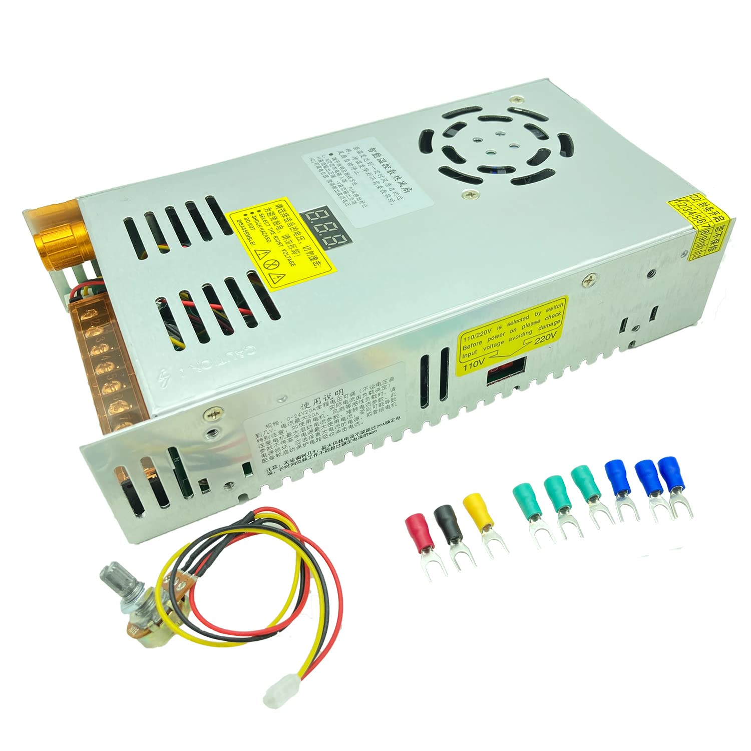 Transformer AC-DC 0-24V ajustable 20A480W pantalla digital de voltaje regulado DC fuente de alimentación de conmutación se adapta al motor de
