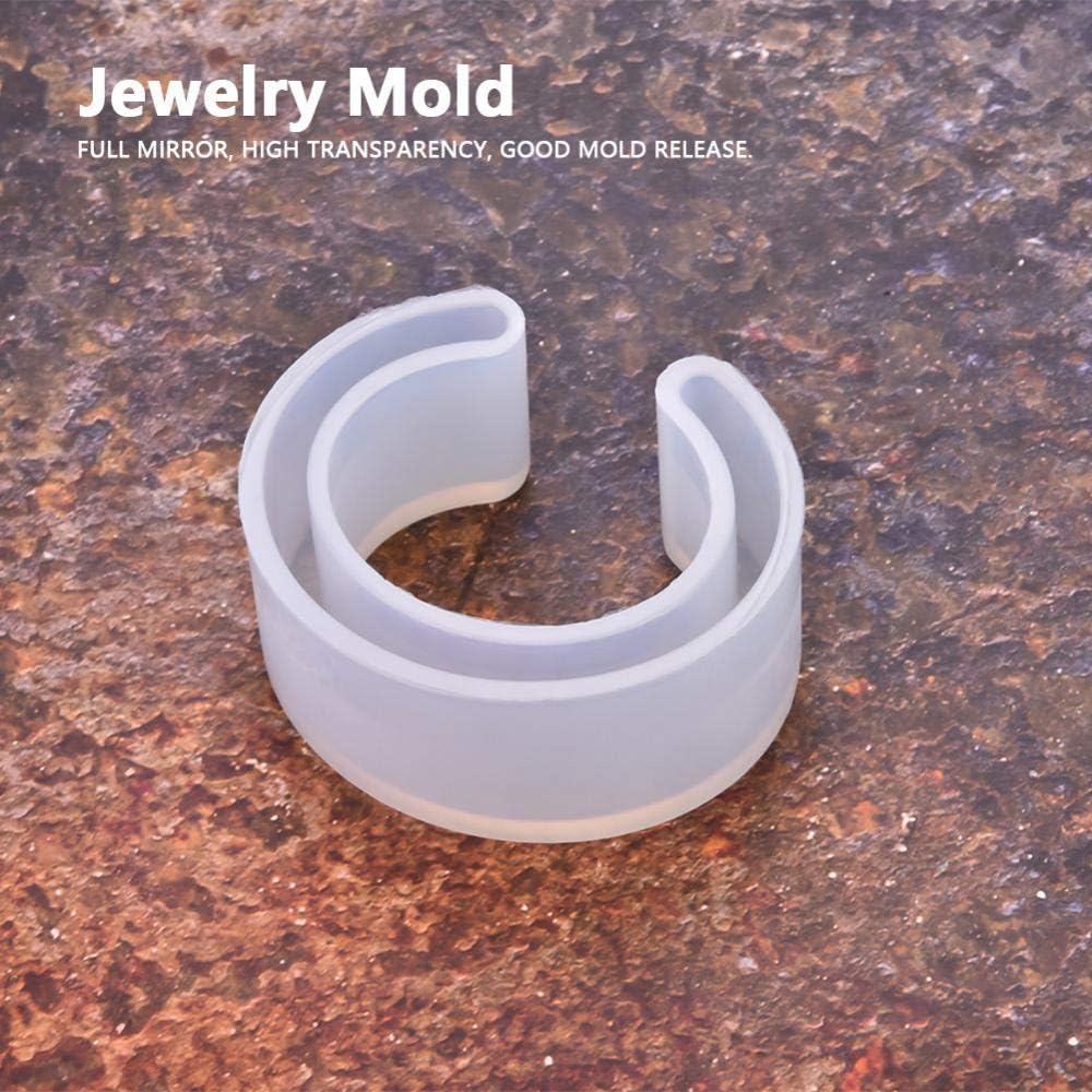 Molde de pulsera de silicona con fuente C, molde de pulsera de bricolaje abierto, moldes de fundición de resina para fabricación de joyas