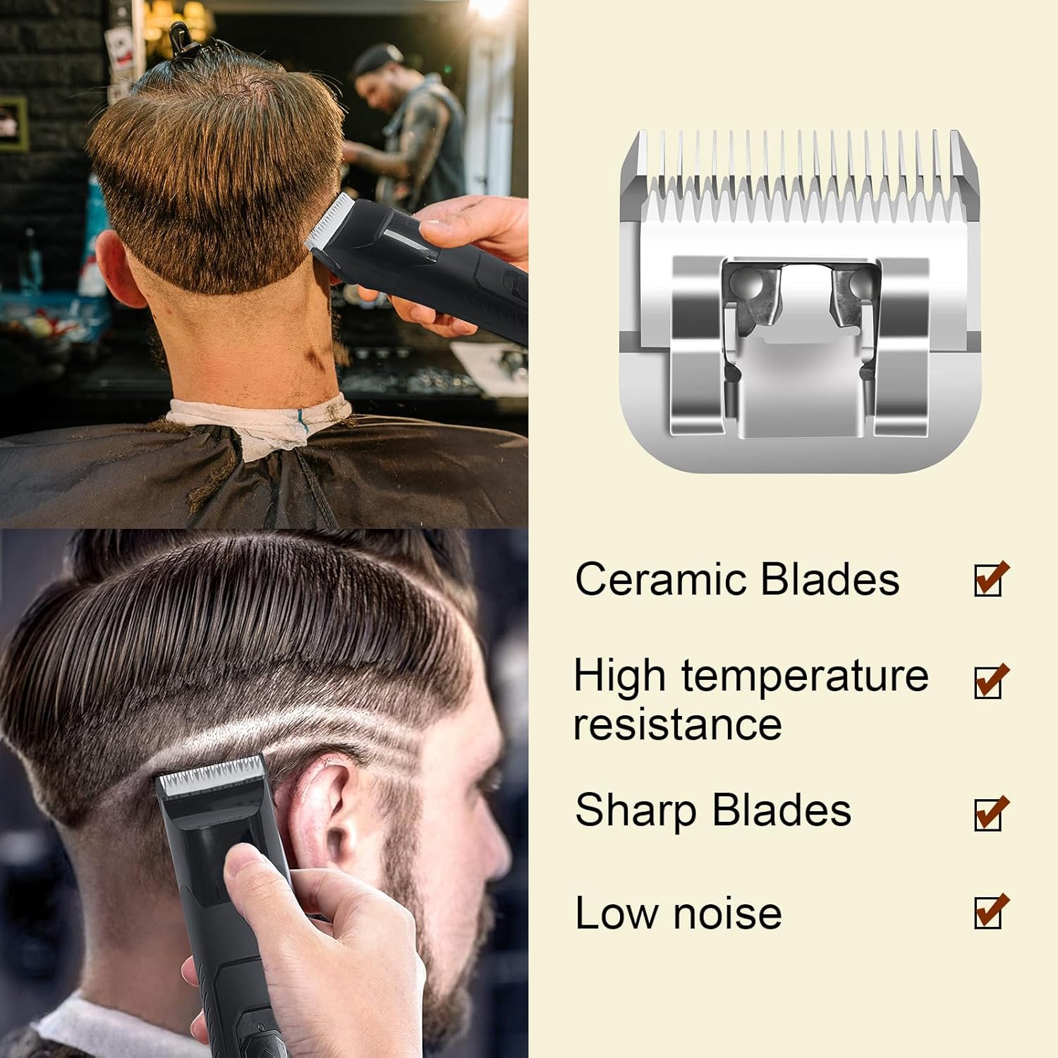 Cuchillas de cerámica de repuesto desmontables profesionales 3-12. Compatible con Oster Classic 76Power ProPower-TeqStar-Teq Clipper. Compatible con