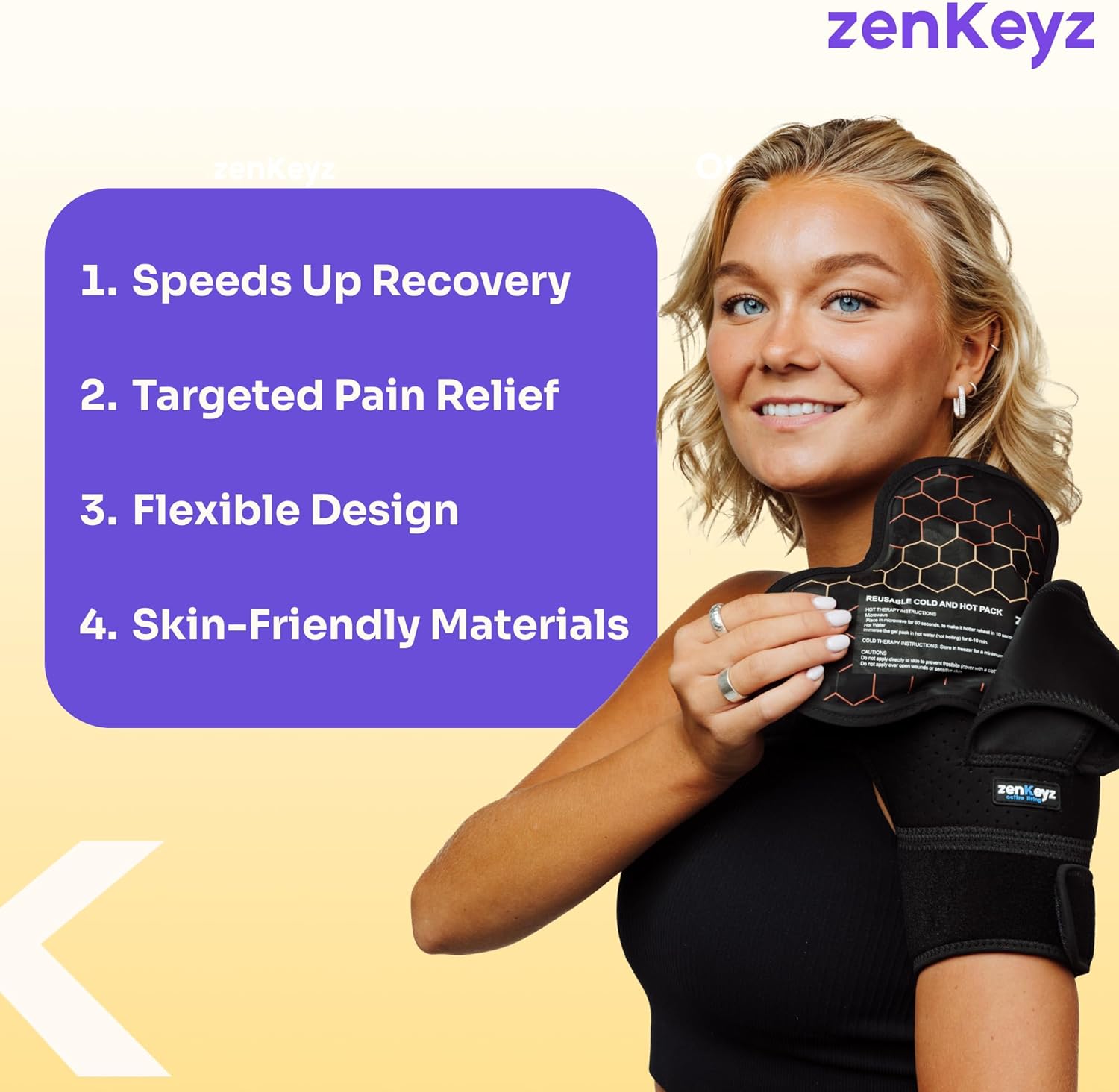 Paquete de hielo de gel para lesiones  Paquete reutilizable fríocaliente para cuello, hombro, rodilla, terapia de frío caliente para lesiones de