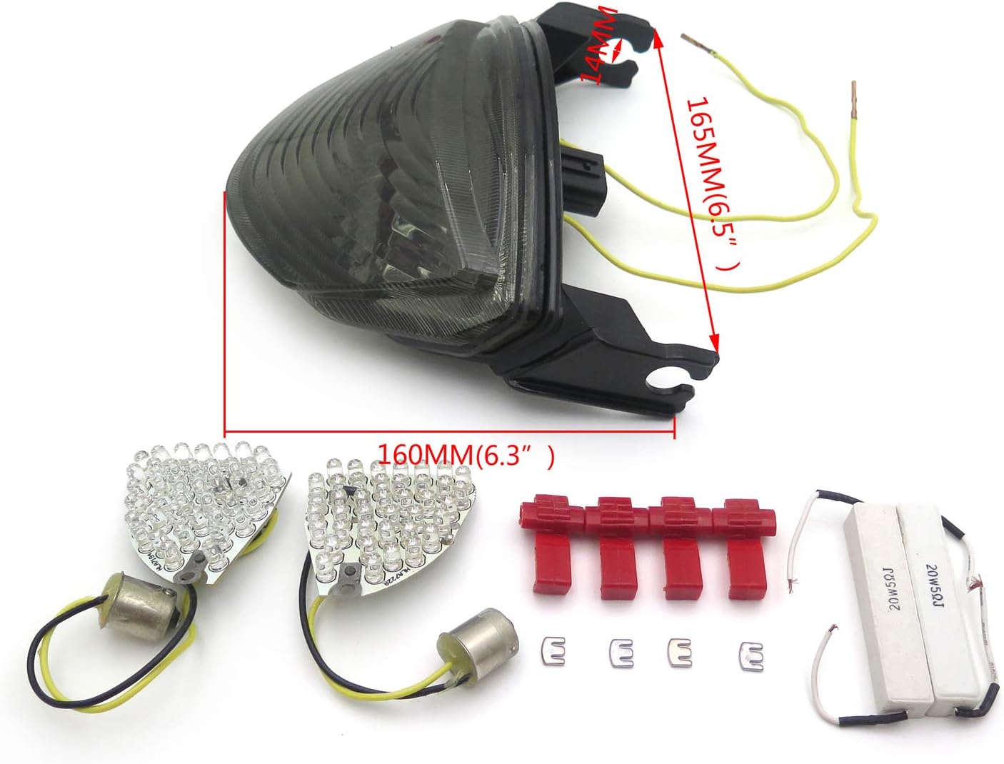 SMT – Luz de freno trasera LED compatible con motocicleta Suzuki GSXR 1000 SMOKE 2005-2006 B00XIRXOB4