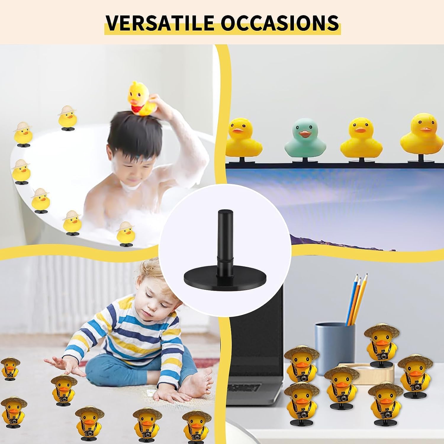 20 tapones de pato, soporte de pato de goma, soporte de pato de goma para tablero de Jeep y pantalla fija, regalo para los amantes de Jeep, (pato de