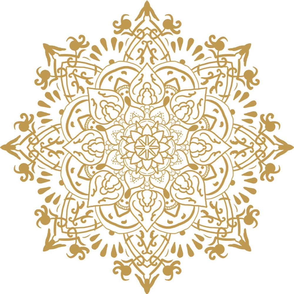Pegatinas de pared de flores de mandala, calcomanías de pared de vinilo bohemio para sala de estar, dormitorio, decoración de pared A