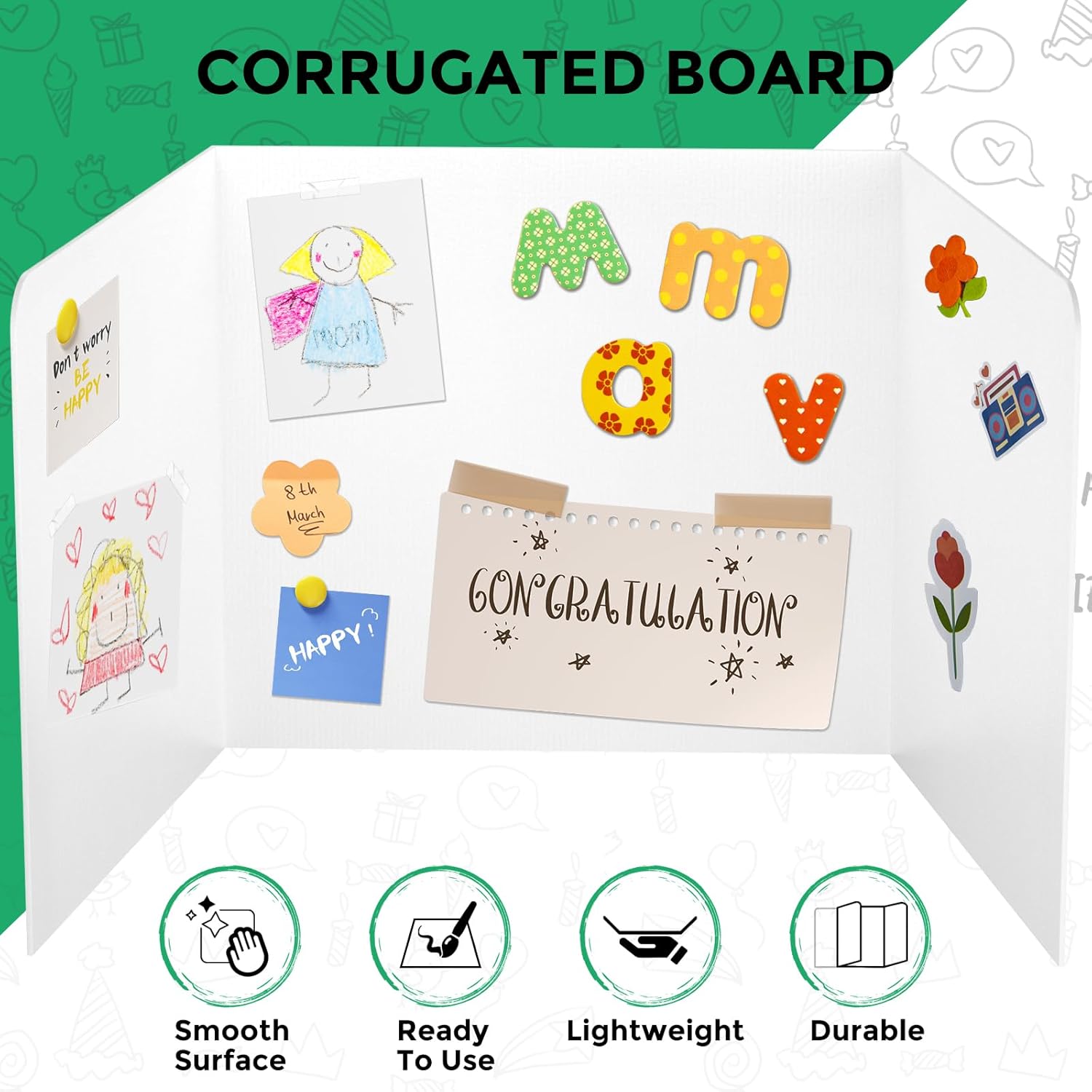 CREGEAR Tablero de póster, paquete de 5 escudos de privacidad para el aula para escritorio de estudiantes, tablero de presentación de 0.157 in de