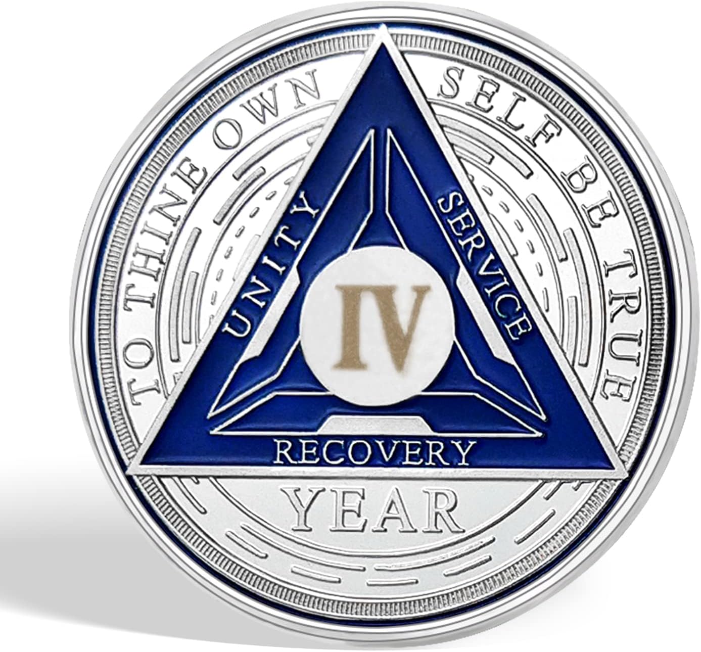 Ficha de aniversario de recuperación de medalla de chip AA de 4 años de sobriedad (4 años)