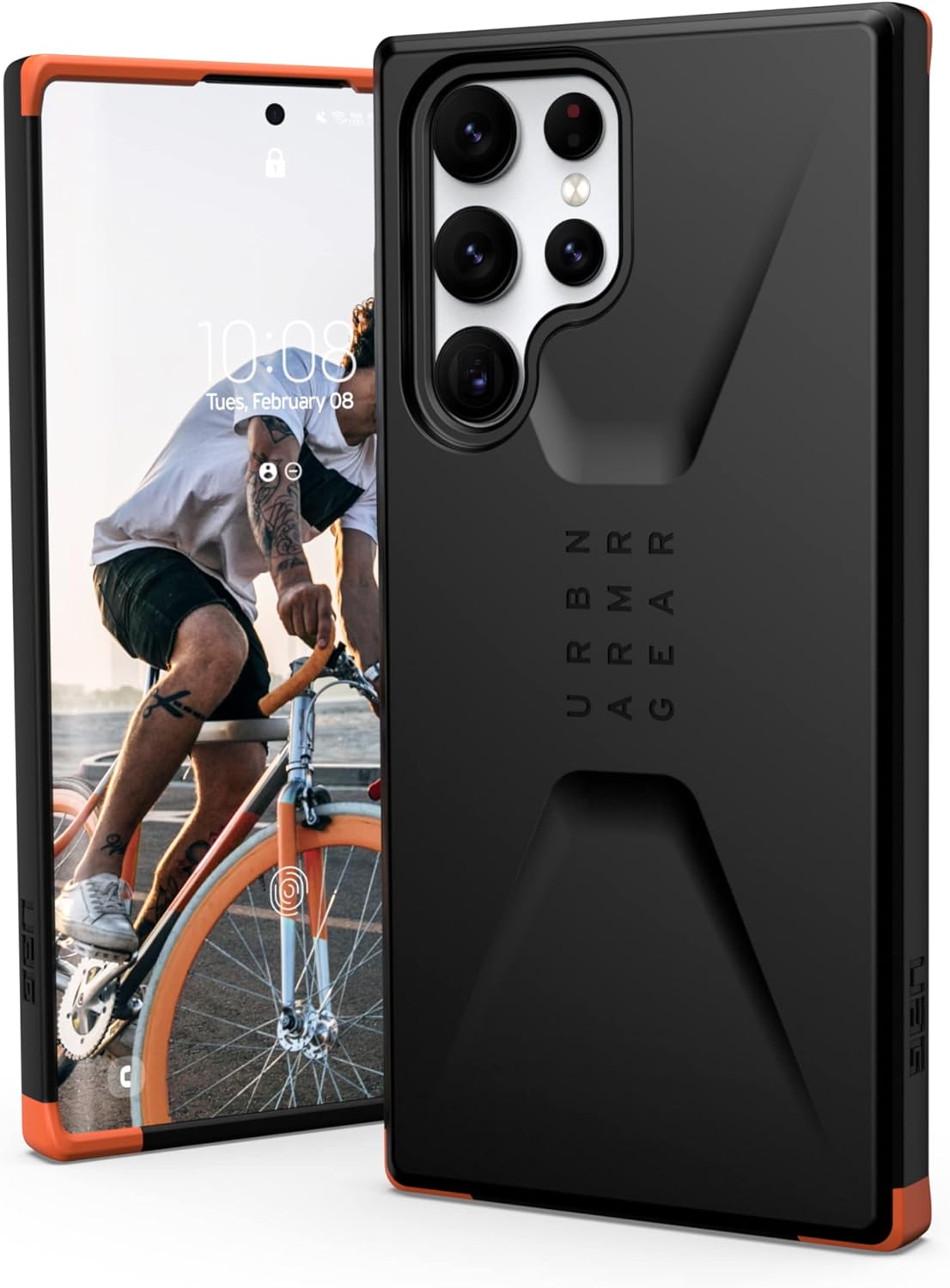 URBAN ARMOR GEAR UAG – Funda protectora para Samsung Galaxy S22 Ultra, ultrafina, absorbente de golpes, color negro, pantalla de 6.8 pulgadas