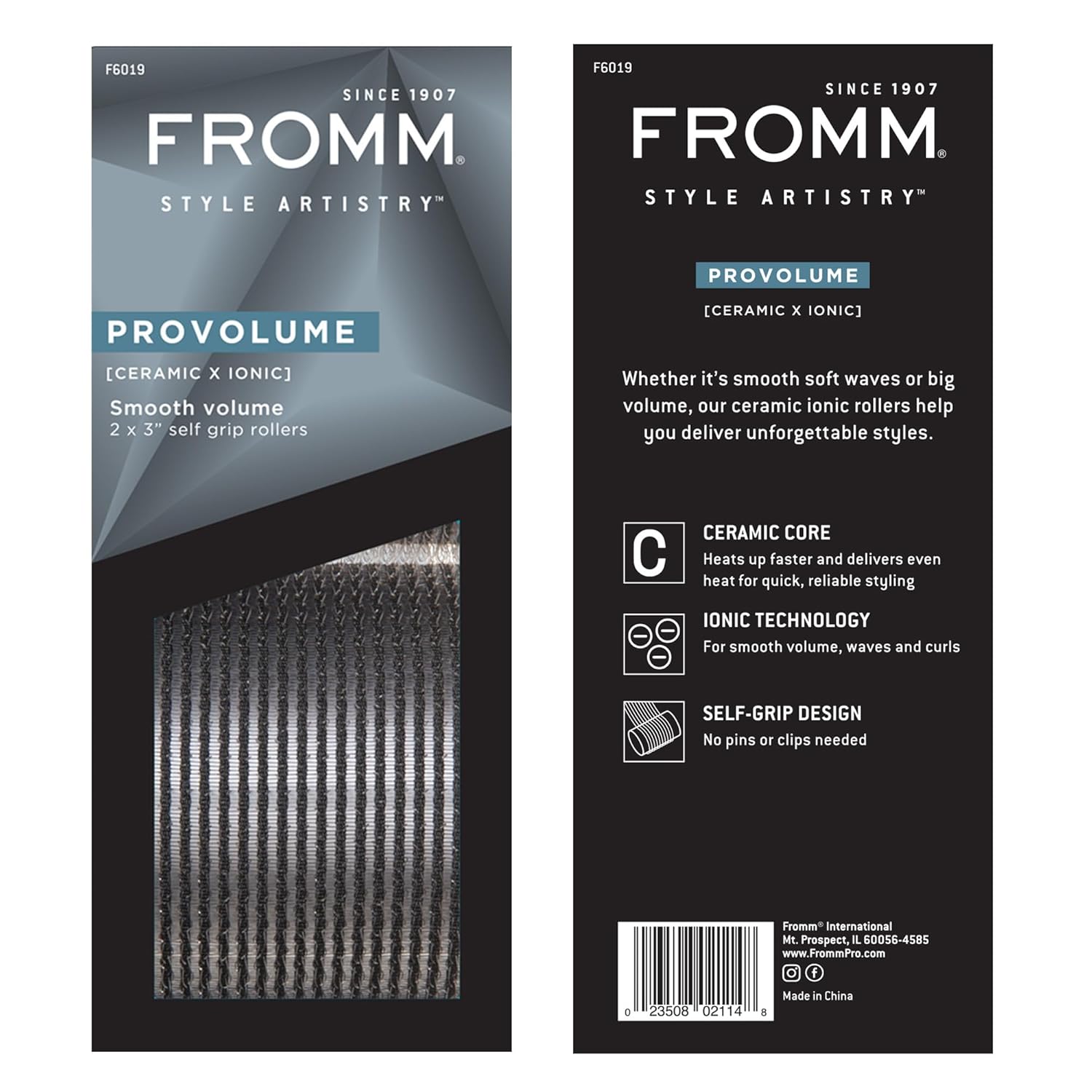 Fromm ProVolume – Rodillos térmicos iónicos de cerámica de 3 pulgadas, 2 unidades, rizadores de pelo grandes de calidad de salón para cabello largo