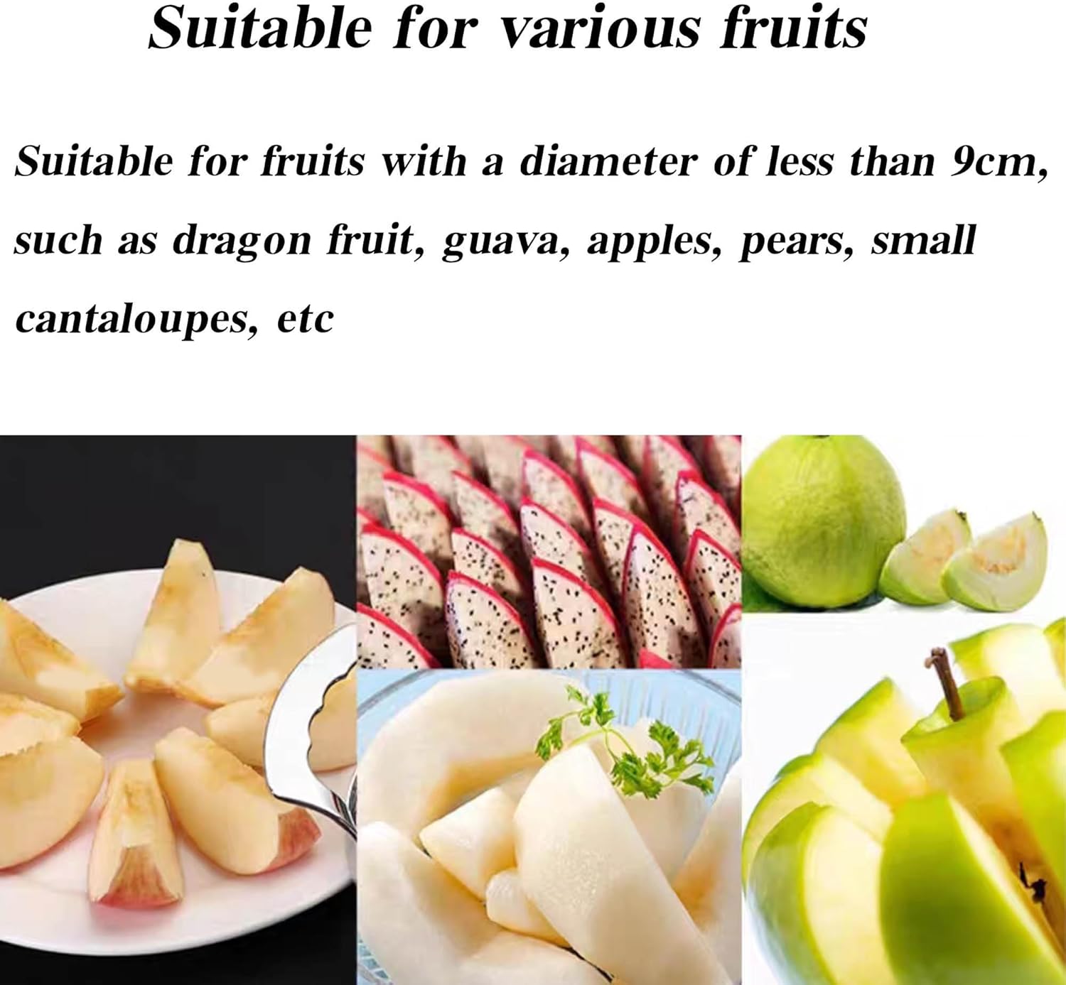 UnisonPet 8blades creativo cortador de manzana grande de acero inoxidable, cortador de frutas para el hogar, cortador manual de manzana, cortador de