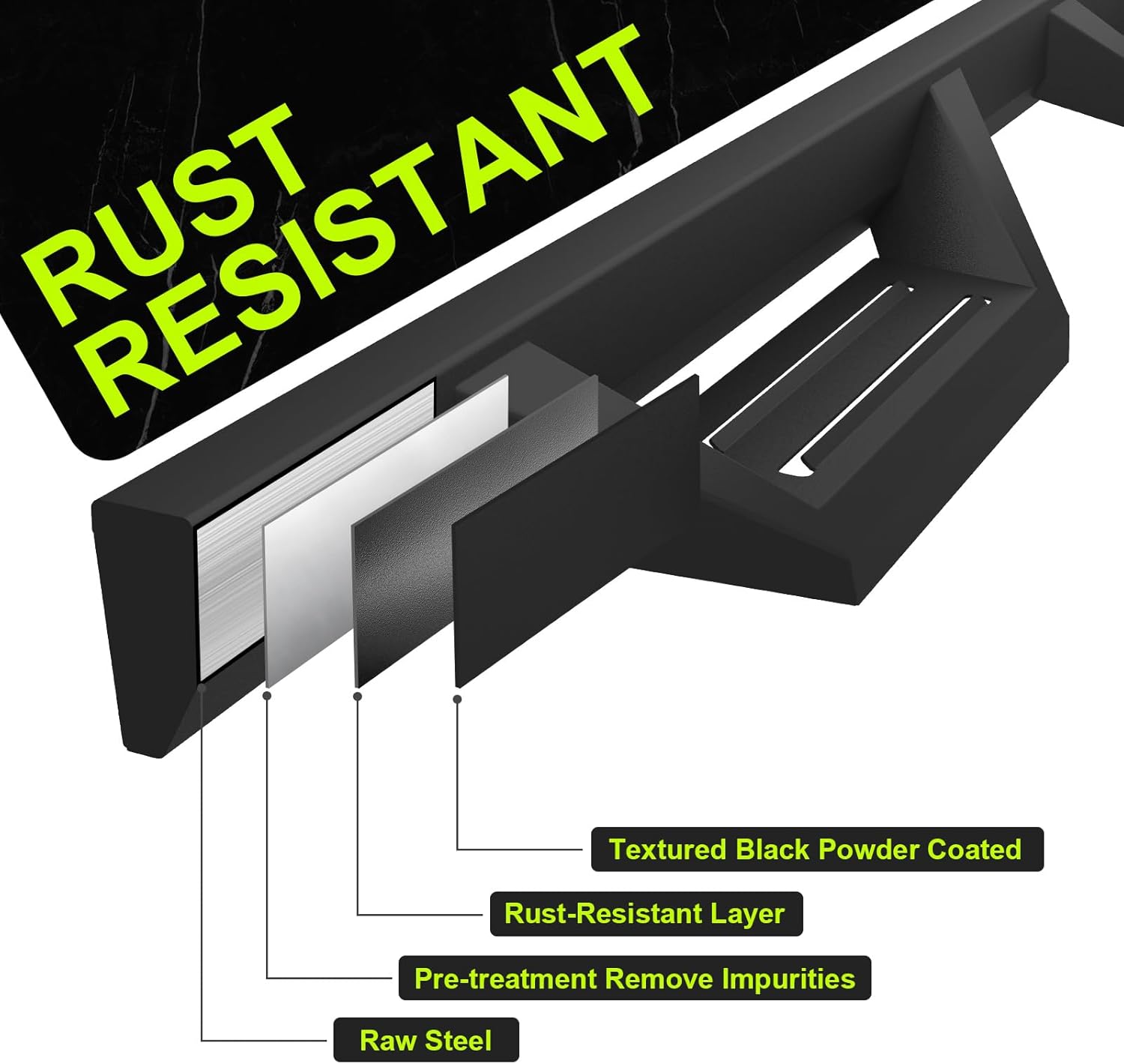 ONINE Drop Steps – Estribo para Dodge Ram 1500 2019-2024 con cabina de tripulación, escalón lateral Nerf Bar Rock Slider (no es compatible con Ram