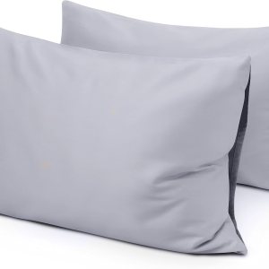 Juego de 2 fundas de almohada de algodón 100 % puro tamaño King de 400 hilos con cierre de sobre, 20 x 36 pulgadas, suaves, lisas y transpirables, Juego de 2 fundas de almohada de algodón 100 % puro tamaño King de 400 hilos con cierre de sobre, 20 x 36 pulgadas, suaves, lisas y transpirables,
