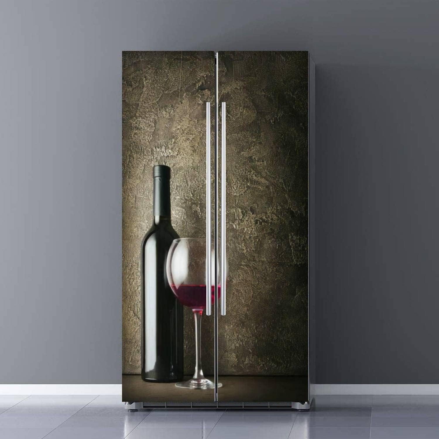 Juego de envoltorios de vinilo autoadhesivos para nevera, botella de vino tinto para degustación de la puerta de bodega, adhesivo extraíble para
