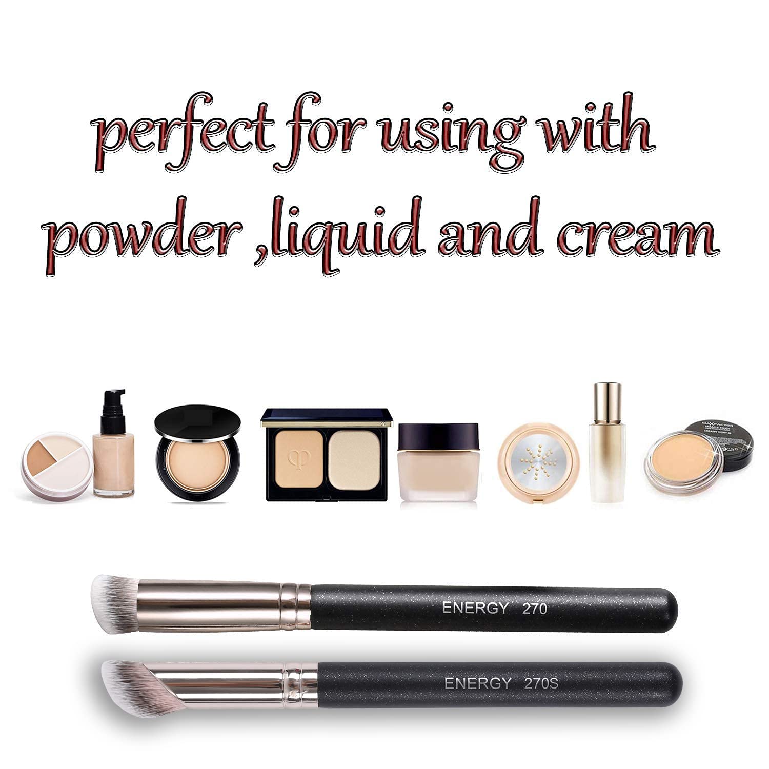 ENERGY Juego de brochas correctoras para maquillaje facial líquido, brocha para crema líquida, polvo, mezcla, pulido, debajo del corrector de ojos,