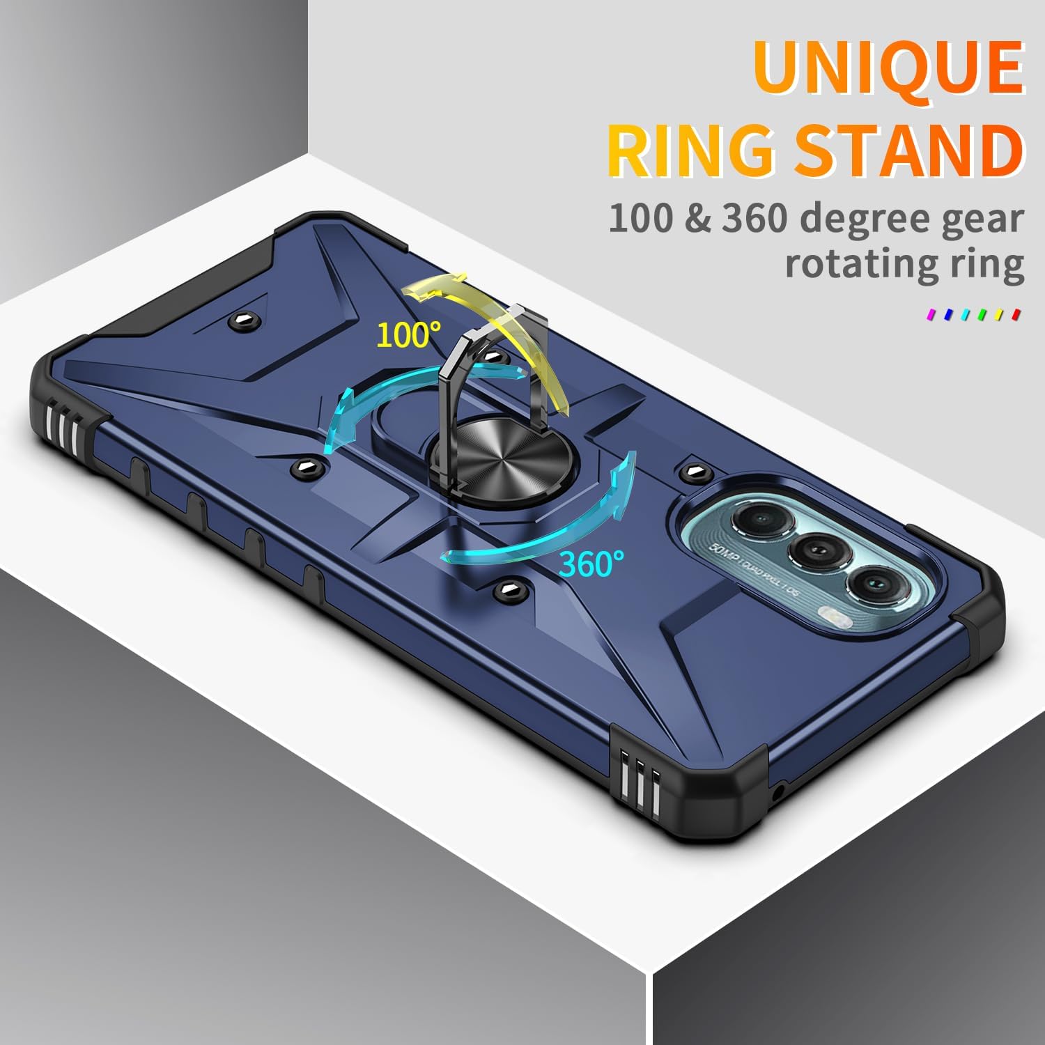 Funda compatible con Motorola Moto G Stylus 5G 2022 con protector de pantalla HD, soporte magnético, resistente a los golpes, funda protectora para