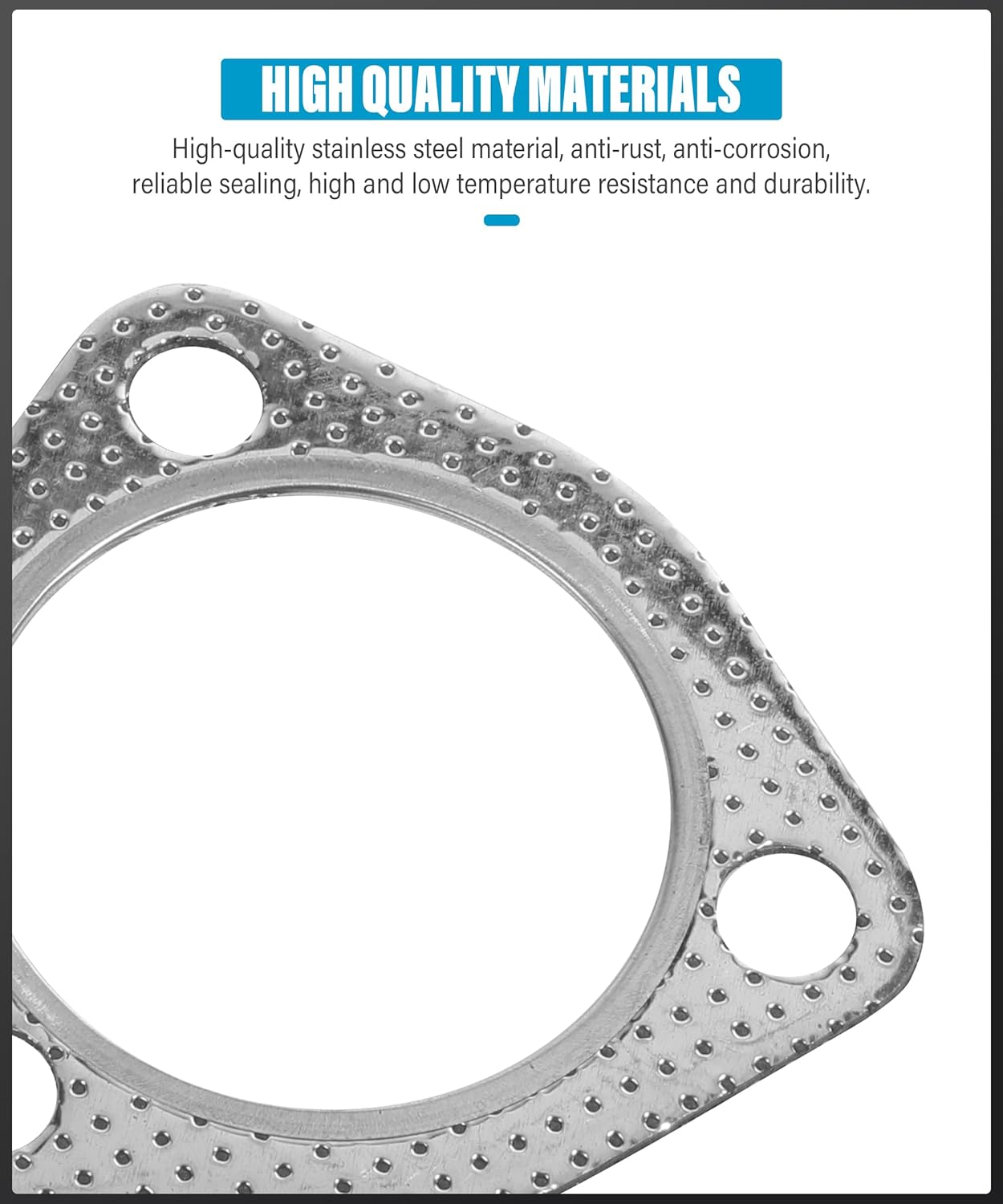 2 juntas de escape, junta de tubo de escape, 3 pernos MLSG de alta temperatura de 3 pulgadas con anillo de fuego SS, accesorios de automóvil, junta