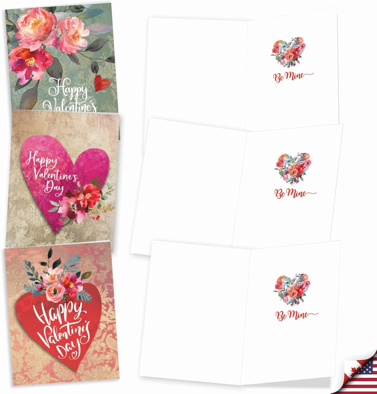 The Best Card Company Juego de 20 tarjetas de notas para el día de San Valentín surtidas de 4 x 5.12 pulgadas con sobres (10 diseños, 2 de cada uno)