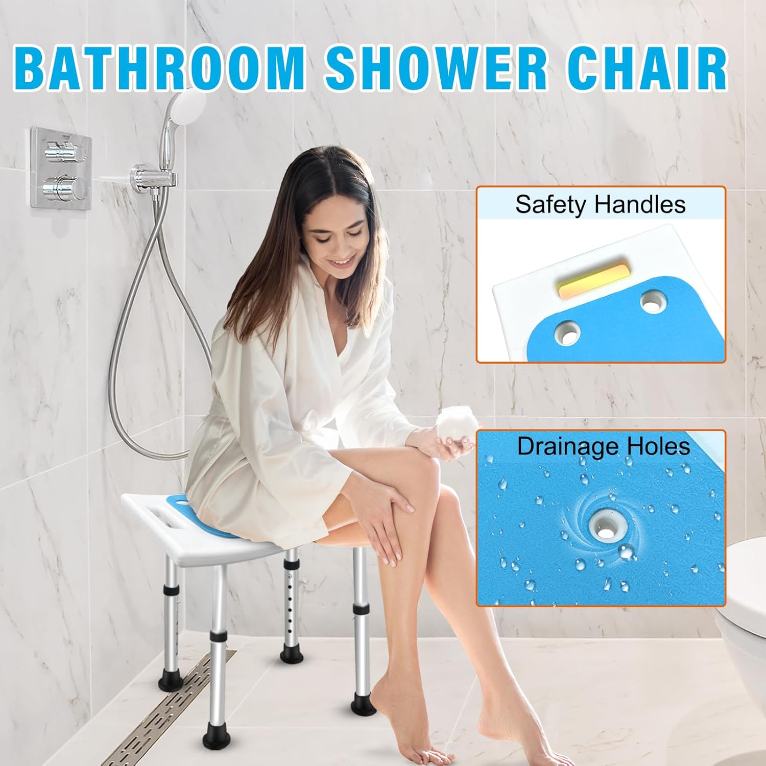 Asiento de ducha para ducha interior antideslizante para bañera para espacio pequeño, sin herramientas, asiento de ducha antideslizante para