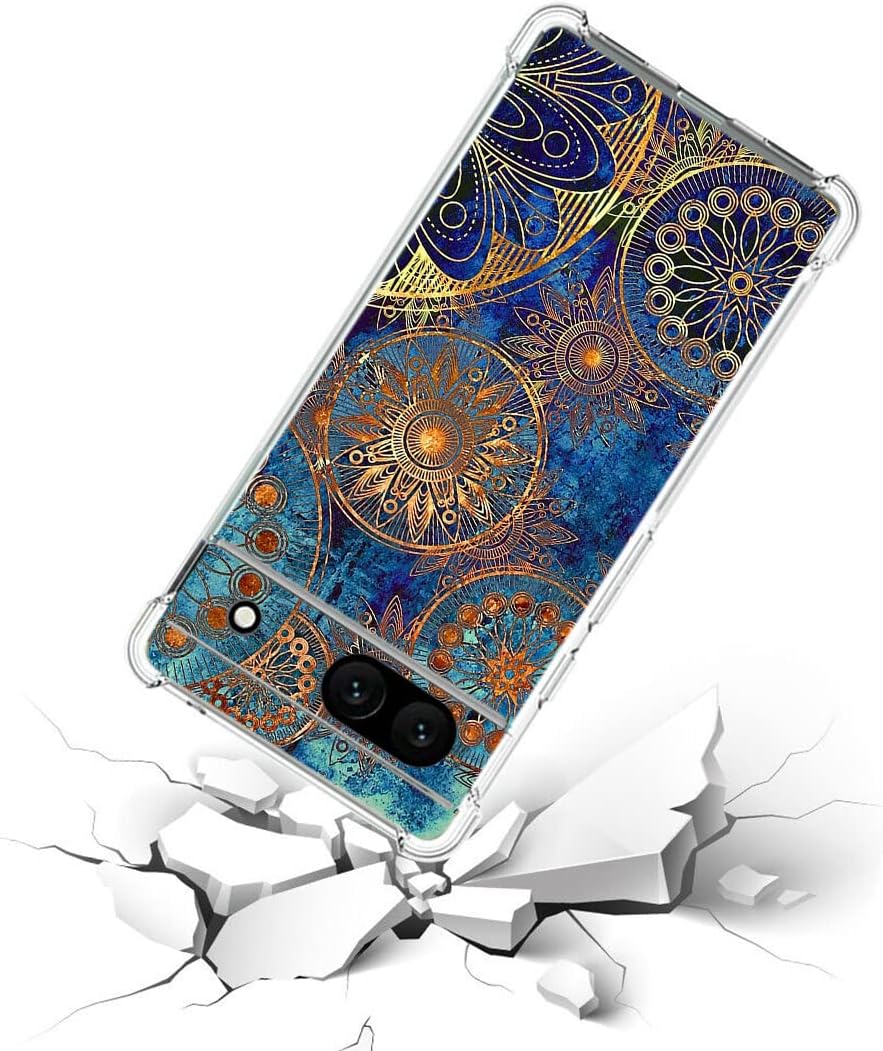 Funda para Google Pixel 7a, magníficos colores círculo Manala protección contra caídas caso TPU cuerpo completo protector resistente a los arañazos