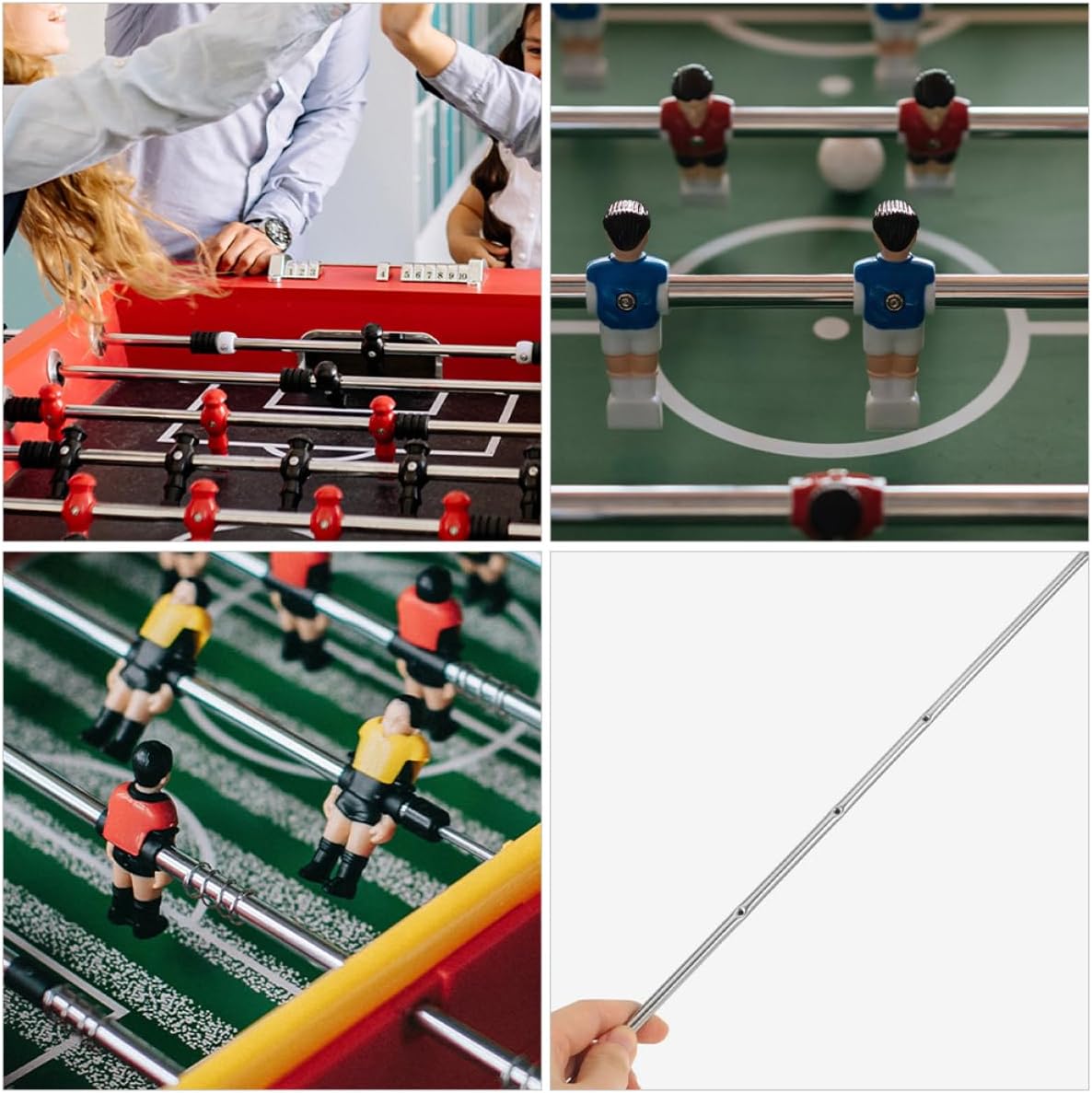 ibasenice Poste de futbolín de metal de operación de futbolín Accesorios de mesa de futbolín Máquina de operación de fútbol poste para reemplazar