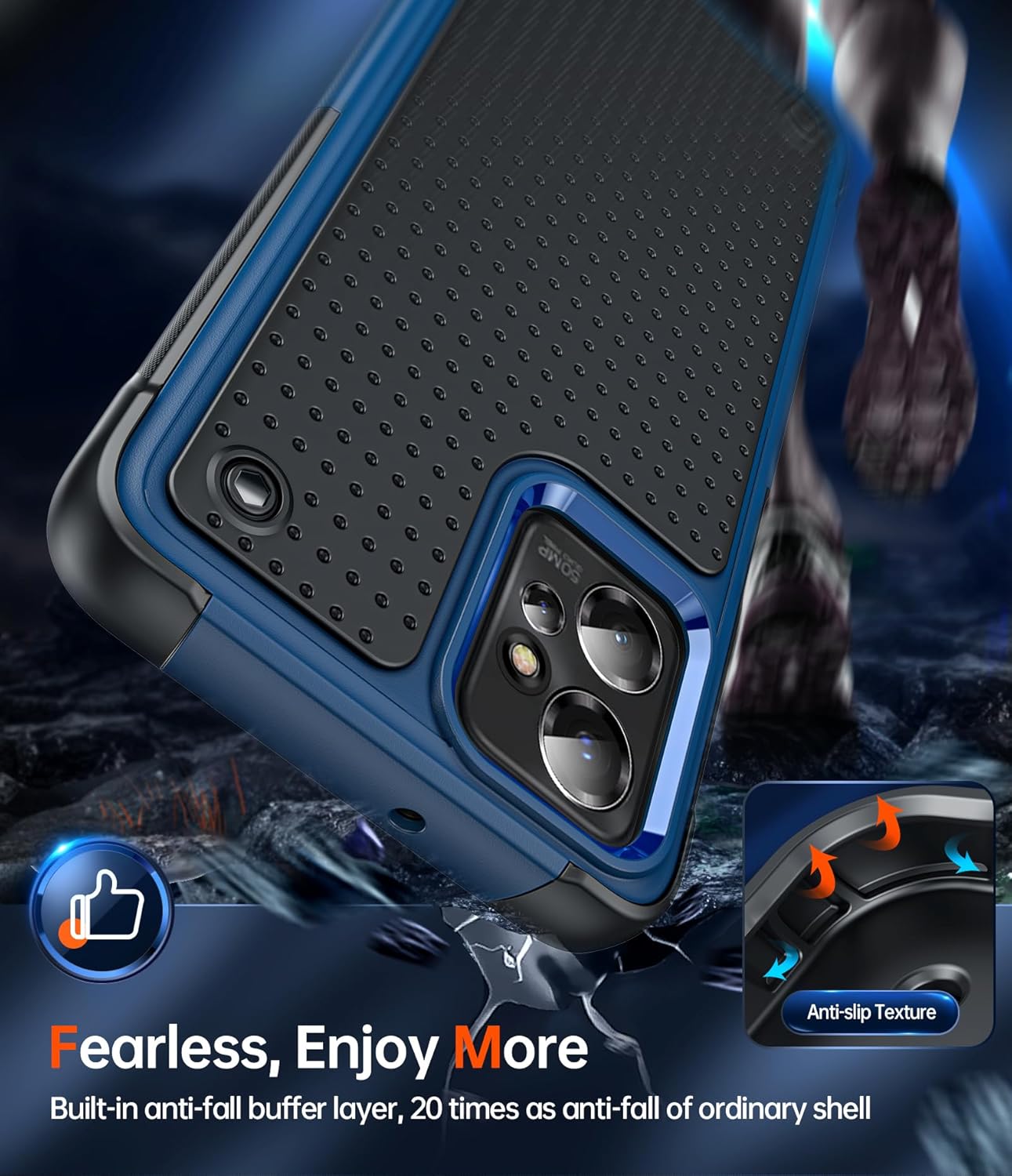 LeYi Funda para Moto G-Power-2023 (XT2311) Funda Motorola G Power con 2 protectores de pantalla, parte trasera de policarbonato duro de doble capa