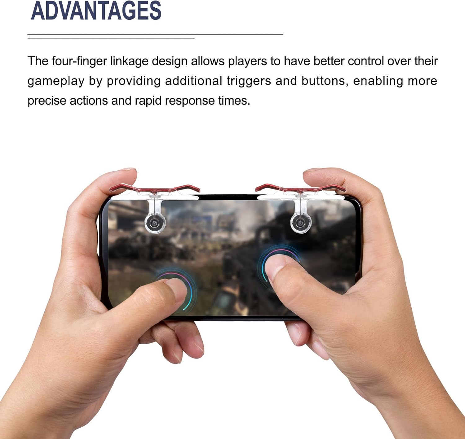 MECCANIXITY Controlador de juego móvil con disparador de juegos, 1 par de llaves de fuego E9, aleación universal para teléfono celular de 4.7-6.5