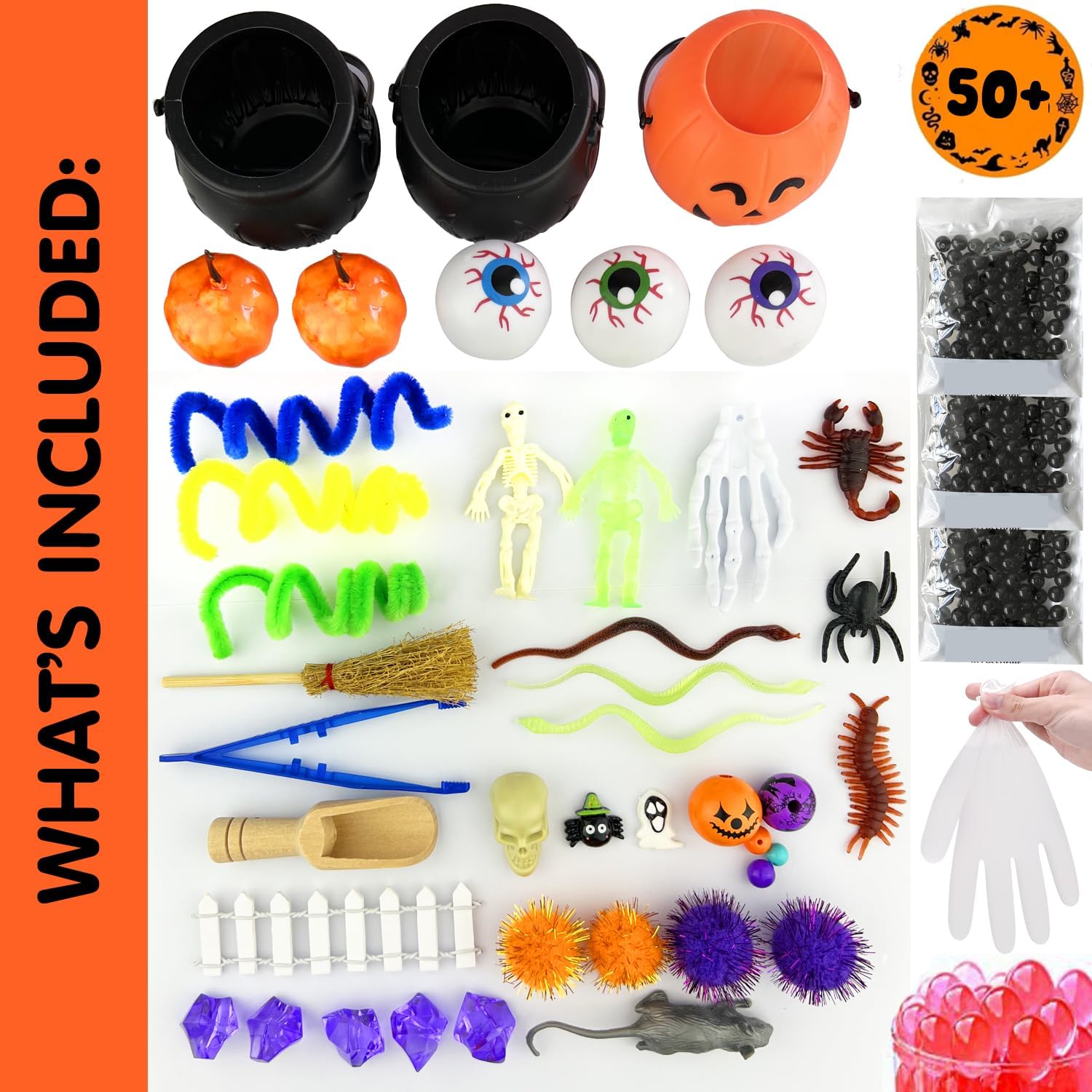 Recuerdos de fiesta de Halloween para niños, rellenos sensoriales con bolsas de golosinas de Halloween, suministros de fiesta de Halloween con