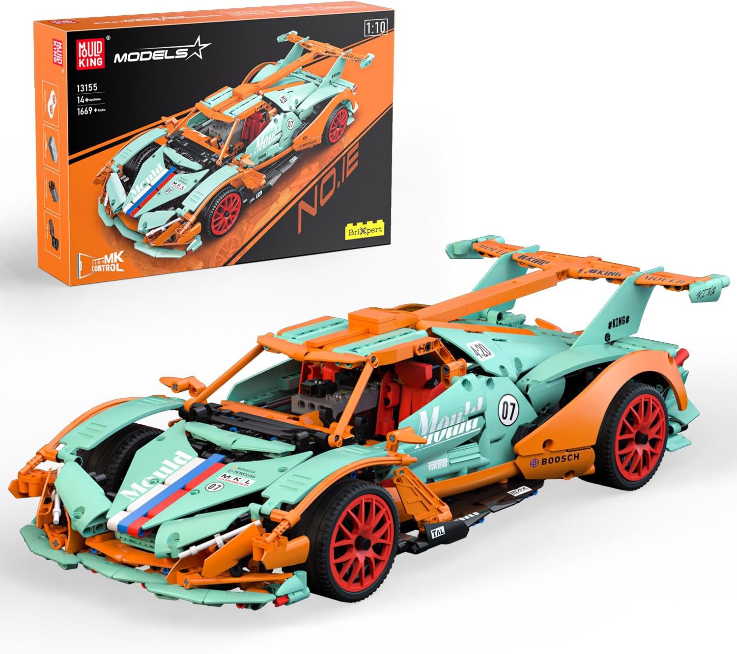 Mould King Apollo IE – Juego de construcción de autos de juguete, 13155 bloques de construcción Super Race Car modelo de coche deportivo con control
