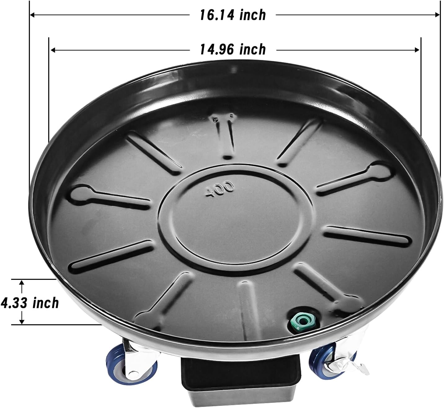 Organizador para plantas con ruedas, soporte de hierro resistente, carrito redondo para macetas para interiores y exteriores, sistema de drenaje