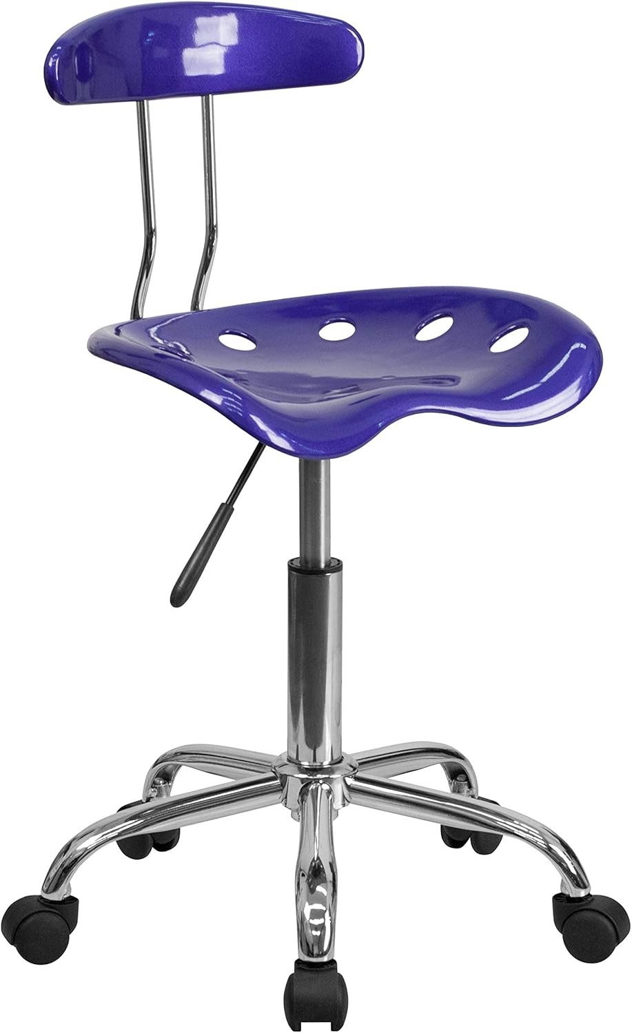 Silla giratoria para computadora Flash Furniture, cromada color verde manzana brillante, con asiento de tractor, Plástico Acero inoxidable, Azul