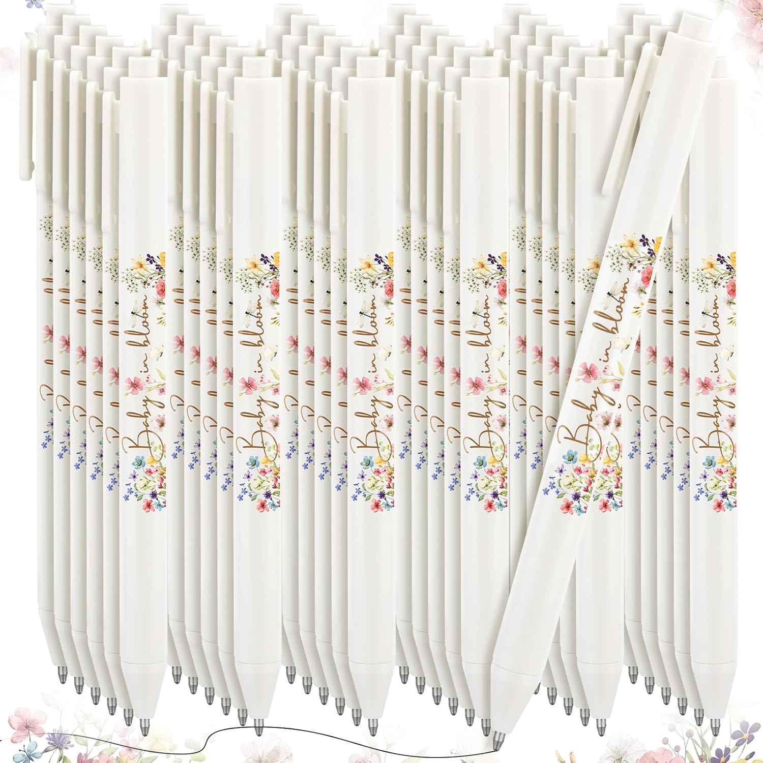Ireer 36 bolígrafos retráctiles de tinta de gel para baby shower para invitados, juegos a granel, para niños o niñas, bolígrafos de gel retráctiles,
