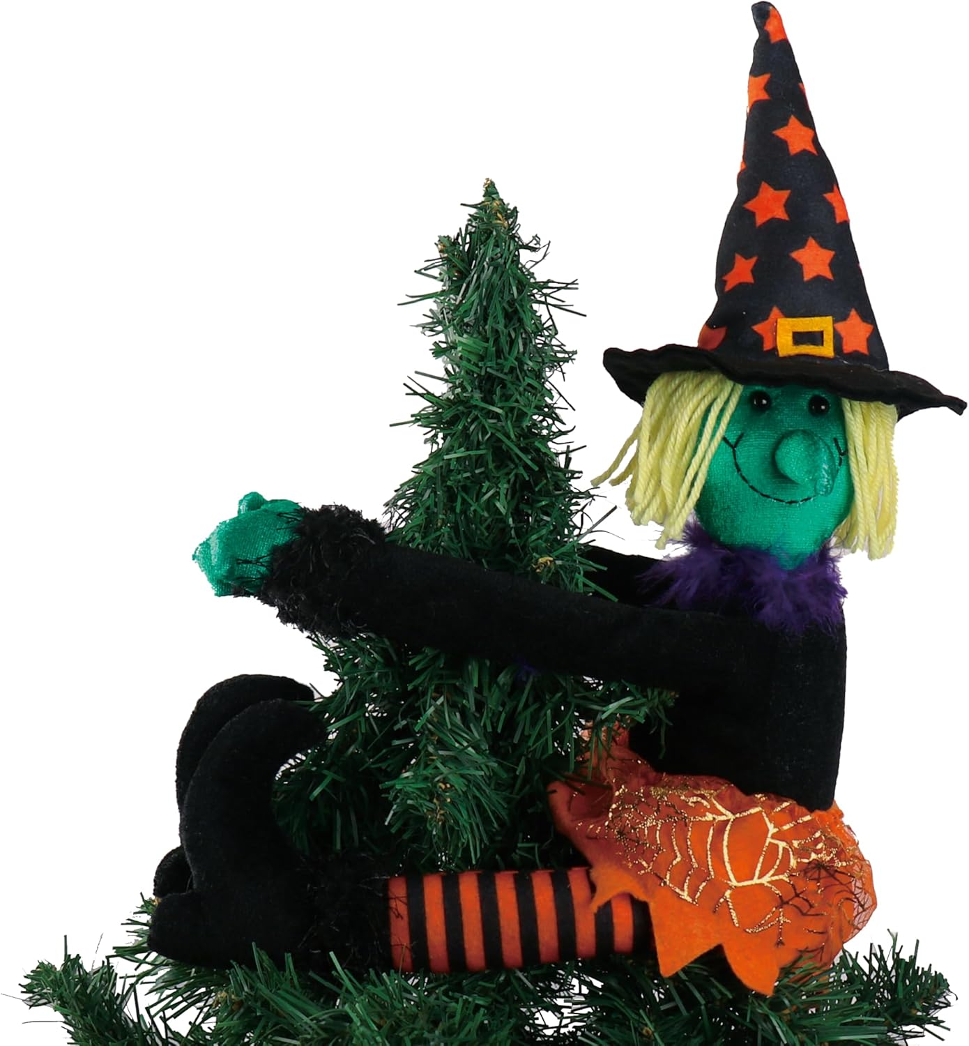 Decoración para árbol de bruja de Halloween, adornos colgantes para árbol de Halloween, corbata de cortina de Halloween y botella de vino con