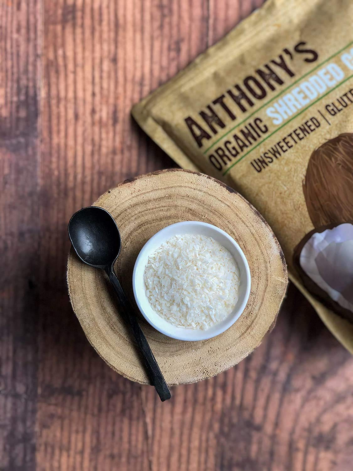 Anthony’s Coco rallado orgánico, 8 onzas, sin azúcar, sin gluten, sin OMG, vegano, apto para Keto