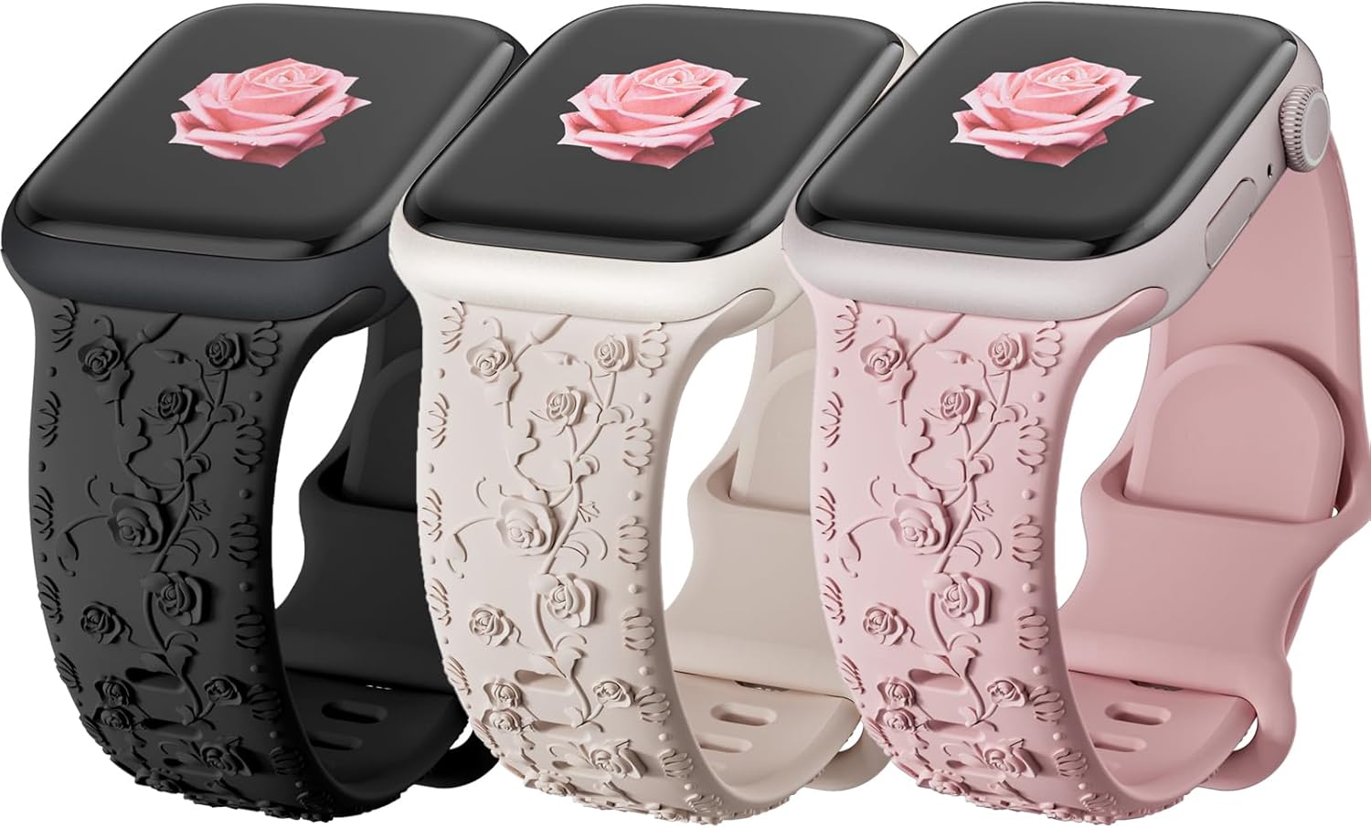 Lindas correas florales para Apple Watch Band para mujeres de 1.575 in 1.614 in 1.496 in 1.772 in 1.732 in 1.654 in Ultra2 1.929 in para niñas y