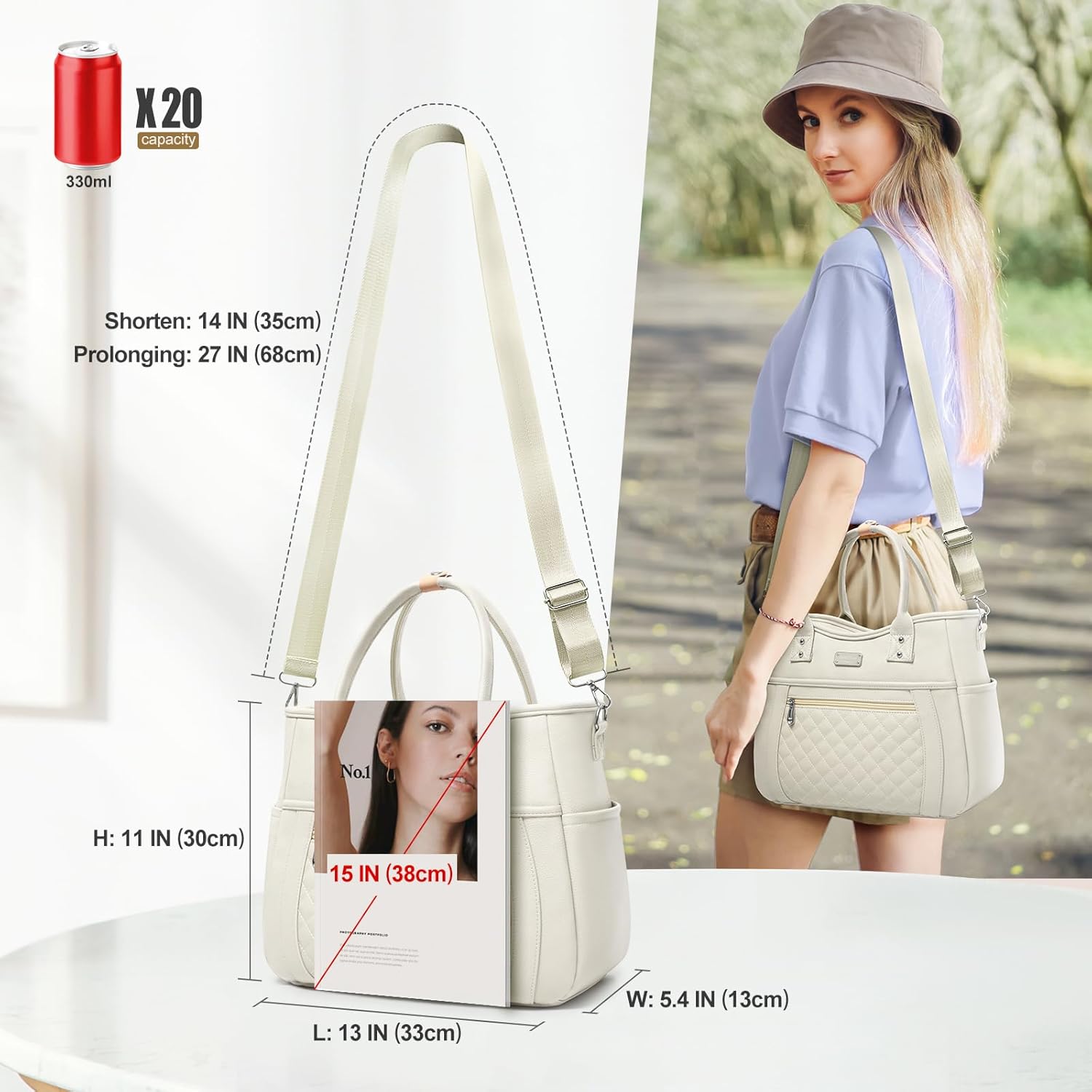Bolsa de almuerzo para mujer, aislada, a prueba de humedad, de piel sintética, grande, a prueba de fugas, congelable, reutilizable, portátil, para