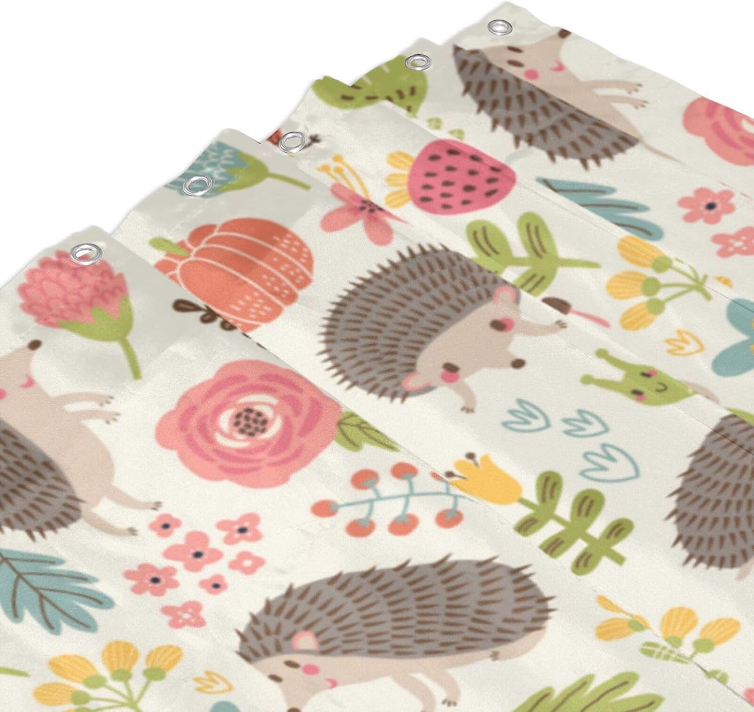 Cortina de ducha decorativa con erizos, forro de plástico de 72 x 72 pulgadas, cortinas de ducha extra largas para baño, juego de cortinas de baño