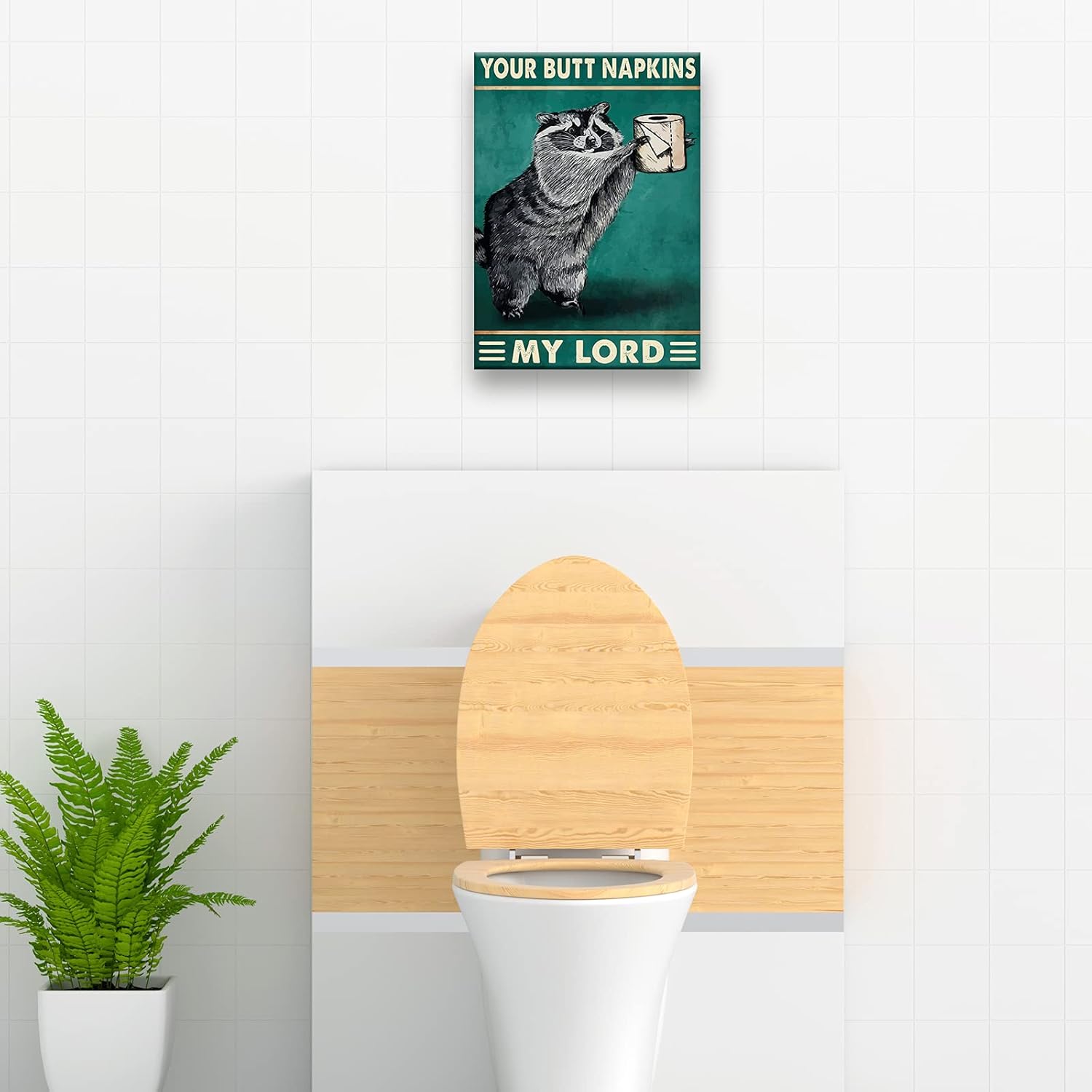Divertida decoración de baño con la servilleta de mi manteca de cerdo, mapache de animales, impresiones artísticas de pared, cuadros contemporáneos,
