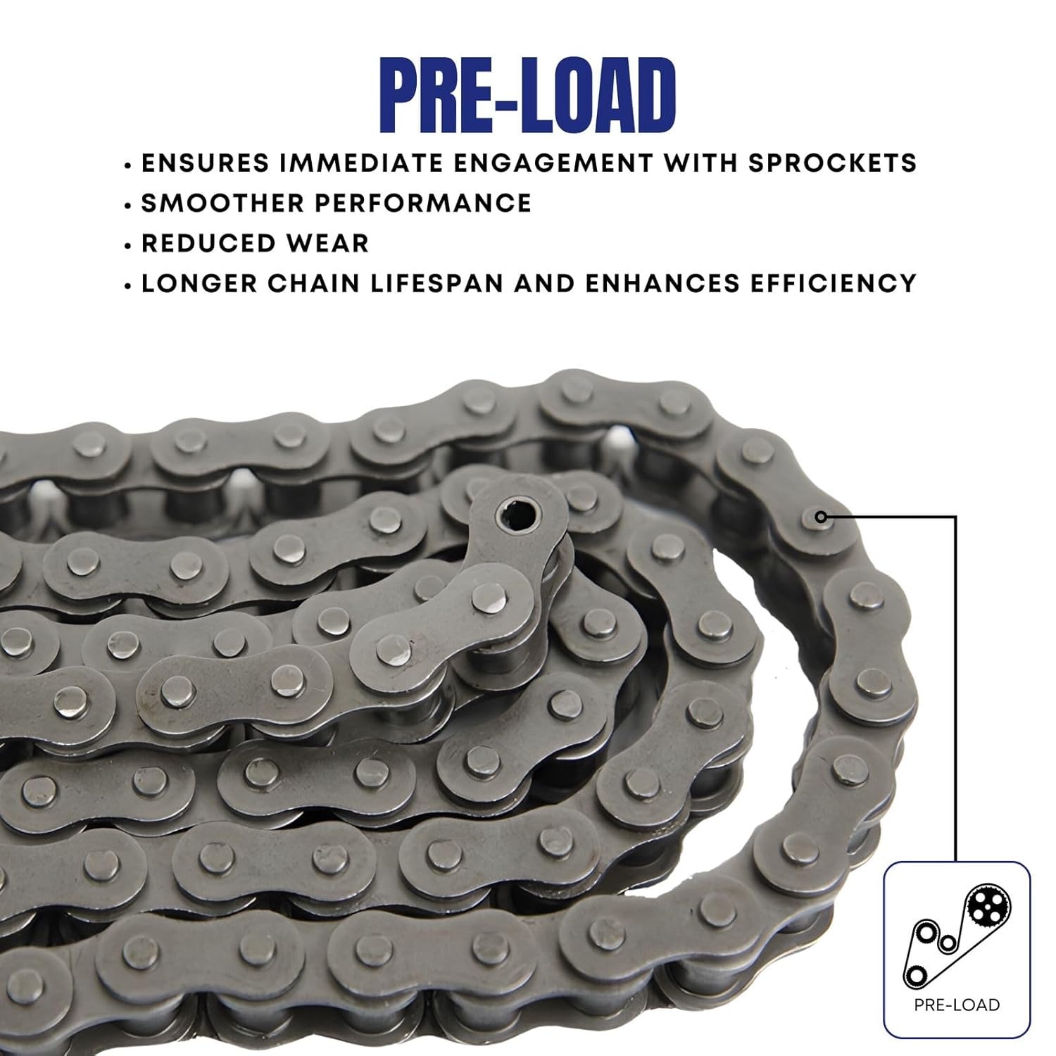 Jeremywell 41 Roller Chain 50 Feet with 5 Connecting Links for Go Karts, Mini Bikes, Scooters, ATV, MTV, Dirt Bike and Other Industrial Machinery