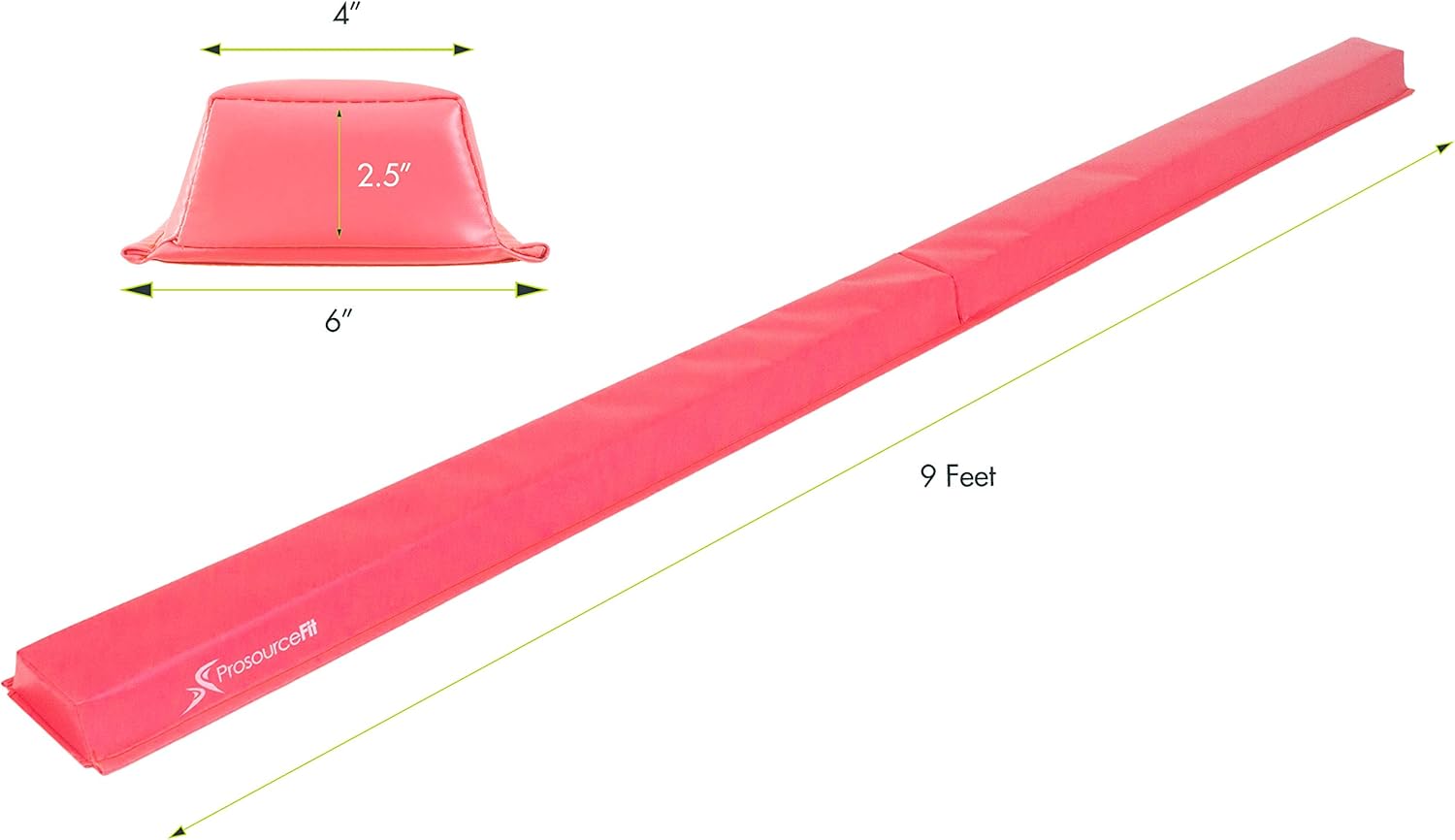ProsourceFit – Viga de equilibrio de gimnasia para niños, haz plegable firme de 9 pies de largo con superficie antideslizante de 4 pulgadas de ancho