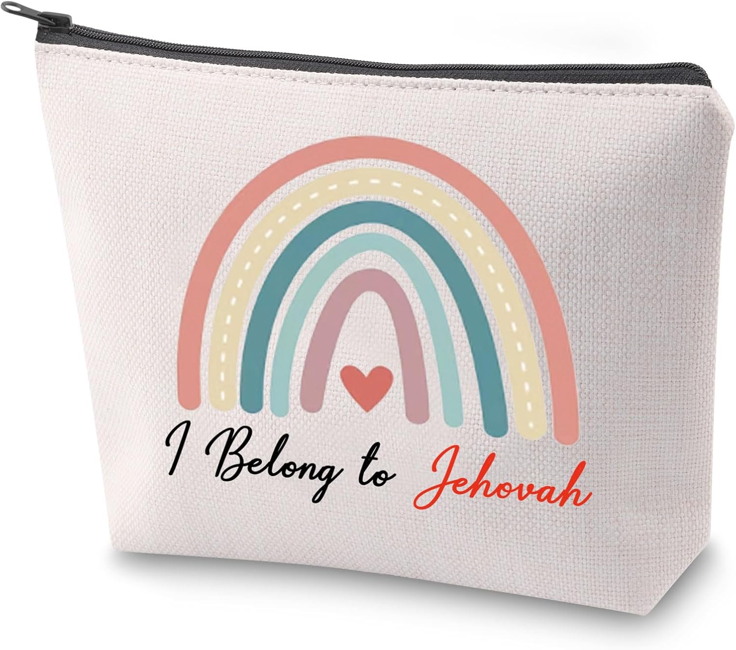 ZJXHPO Bolsa de cosméticos para testigos de Jehová Kit de supervivencia JW Pioneer I Belong To Jehová Bolsa de maquillaje con cremallera Testigos de