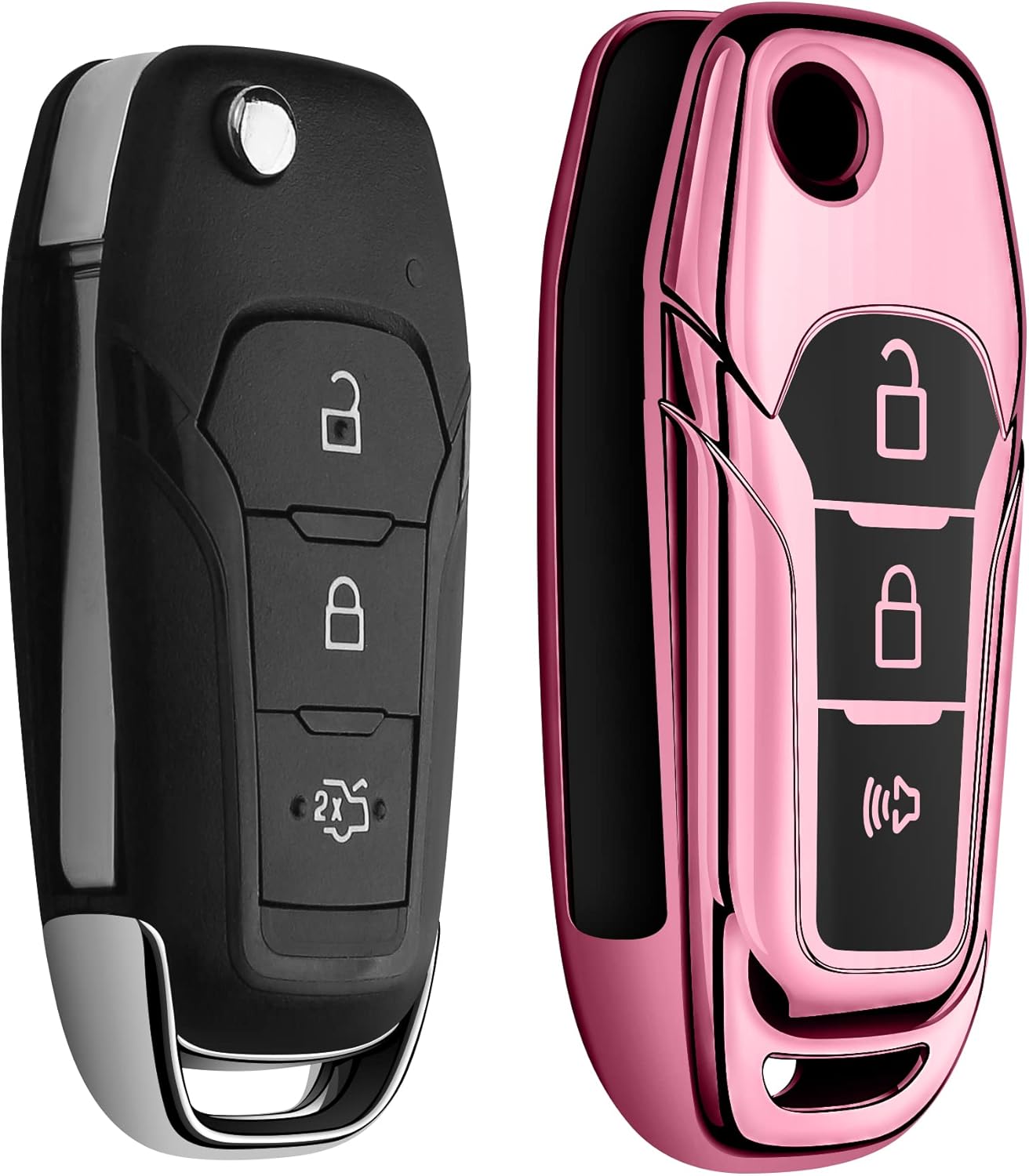 Tukellen Funda para llavero Ford de TPU suave, protección completa, compatible con Ford F150 F250 F350 F450 F550 Explorer Ranger Escape Key Shell