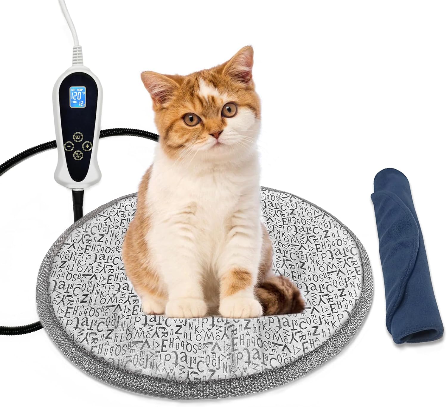Bestio Almohadilla térmica para gatos, almohadilla térmica para perros de 15 pulgadas, almohadilla térmica eléctrica para cachorros con termostato