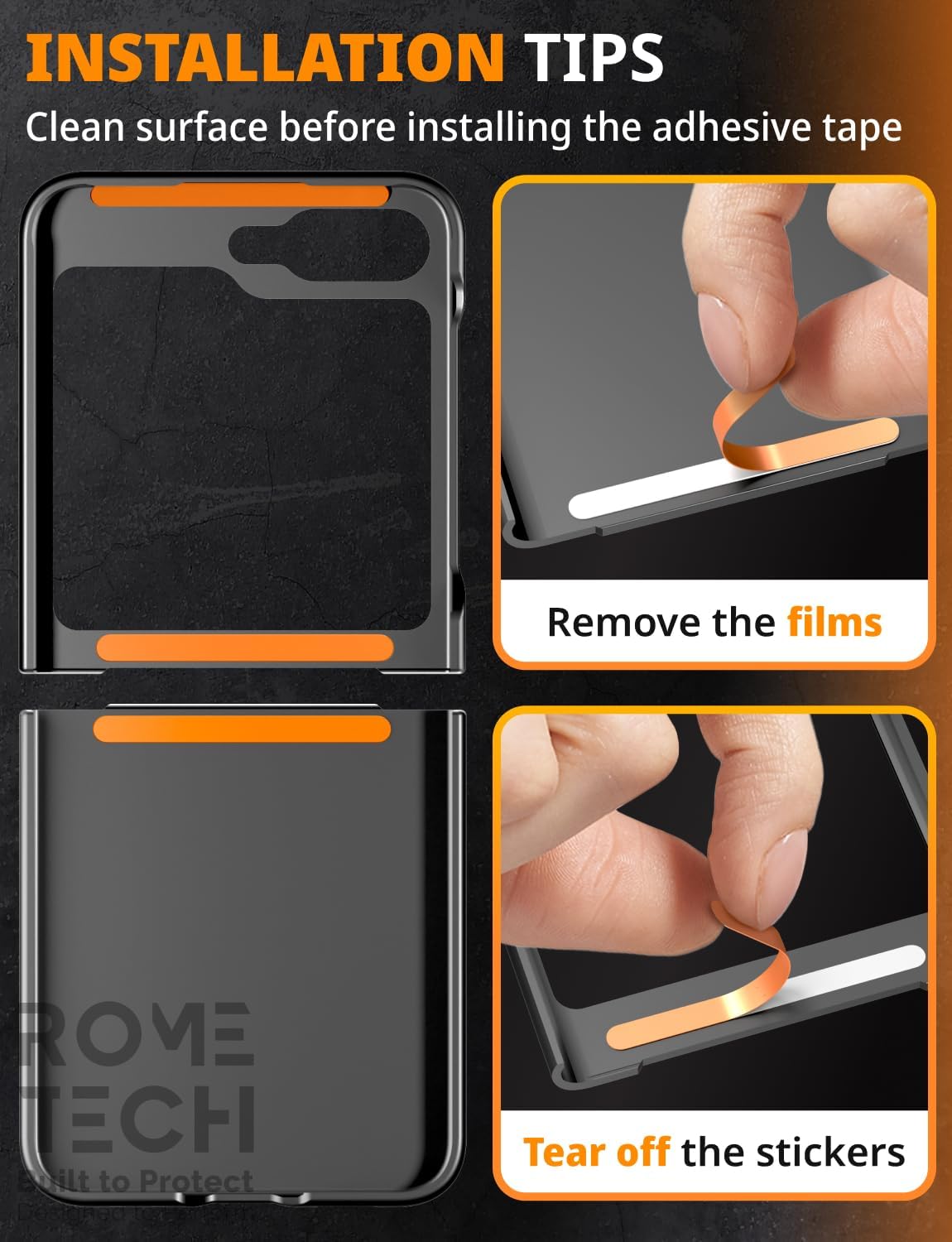 Rome Tech Funda con clip para cinturón para Samsung Galaxy Z Flip5 de 6.7 pulgadas (2023) compatible con MagSafe Heavy Duty Slide con soporte y clip