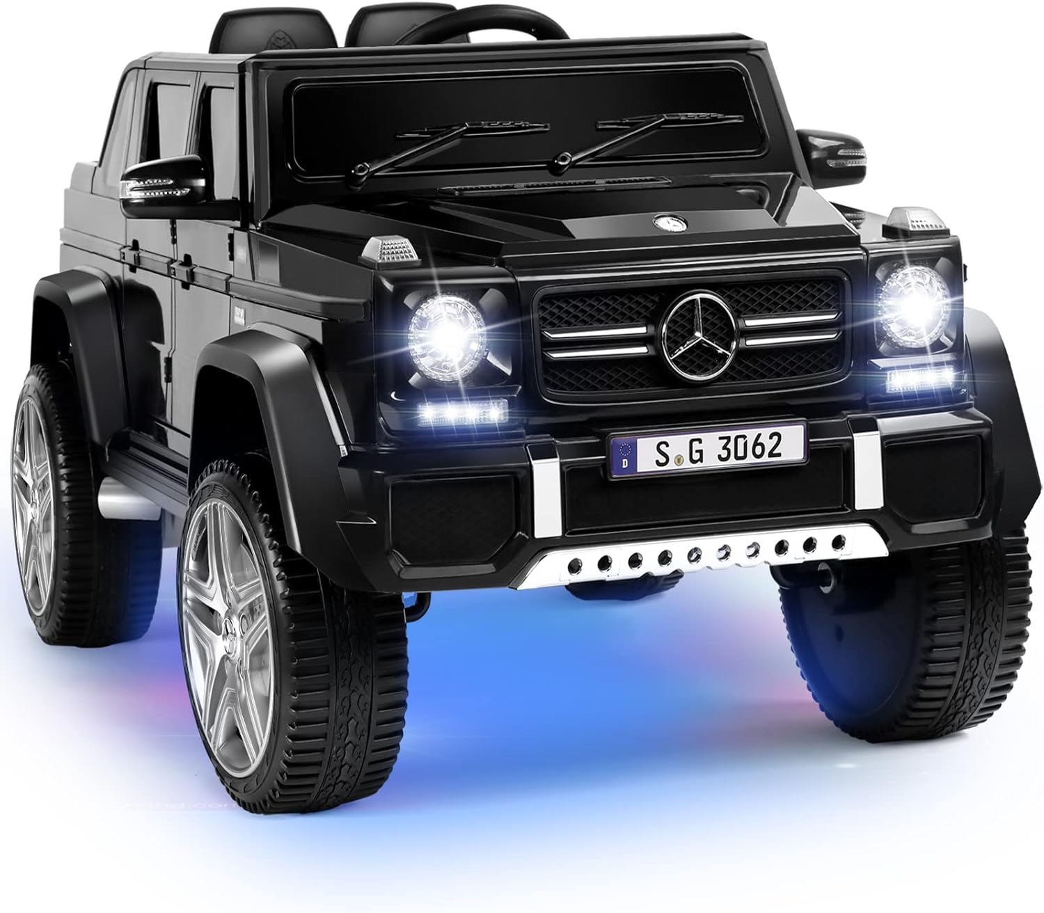 JOYLDIAS Mercedes-Benz G650S – Auto de paseo para niños, camión de paseo para niños 12V7AH con control remoto de 2.4 GHz, 3 velocidades, Bluetooth,