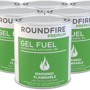 ROUNDFIRE Paquete de 6 latas de combustible de gel para cuenco de fuego, chimenea, fuego de gel, cuencos de fuego de mesa, calentamiento, interior y ROUNDFIRE Paquete de 6 latas de combustible de gel para cuenco de fuego, chimenea, fuego de gel, cuencos de fuego de mesa, calentamiento, interior y
