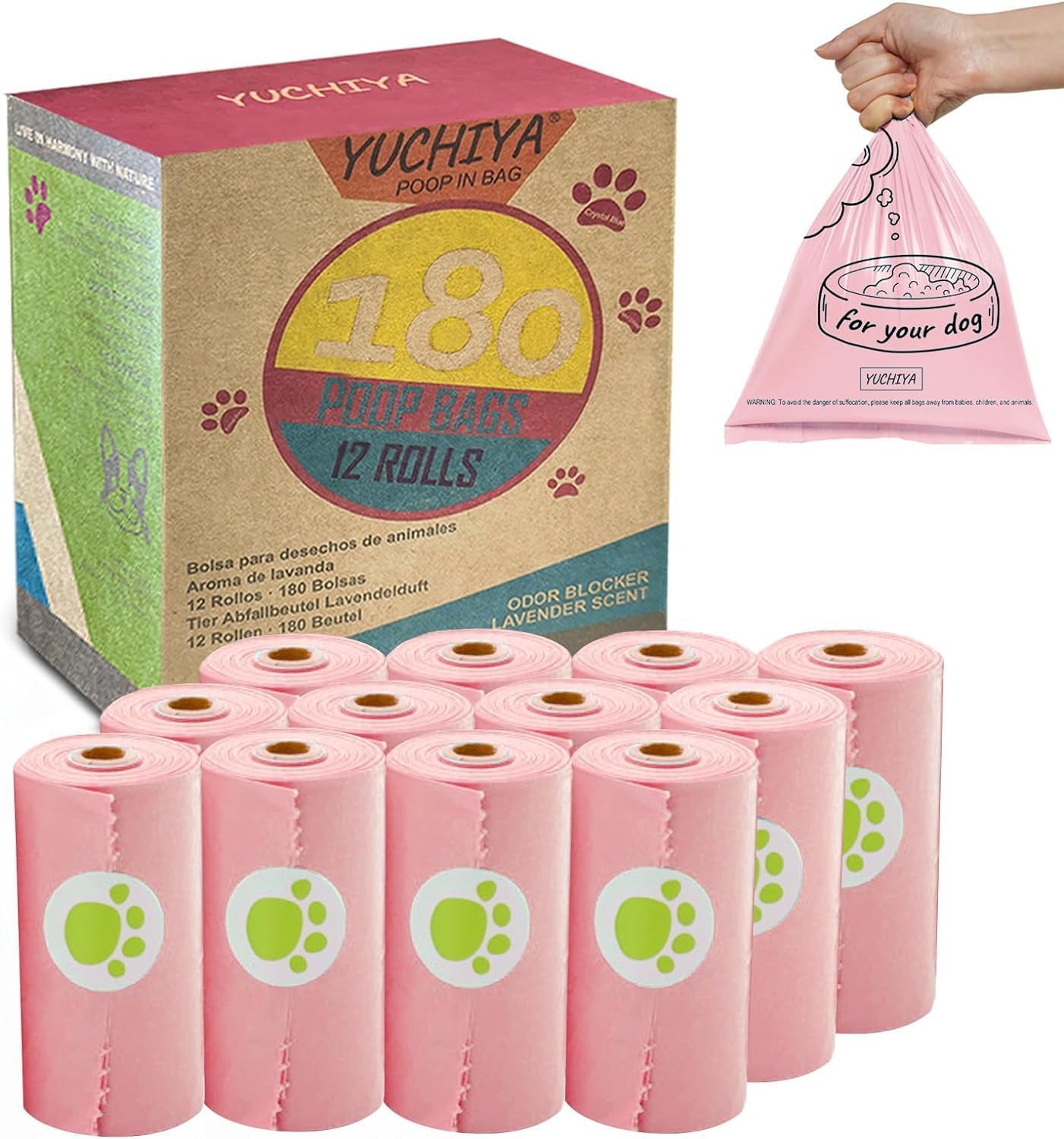 Soporte para bolsas de excremento de perro con linterna LED, dispensador de bolsas de basura para mascotas para correa, contenedor de bolsas para