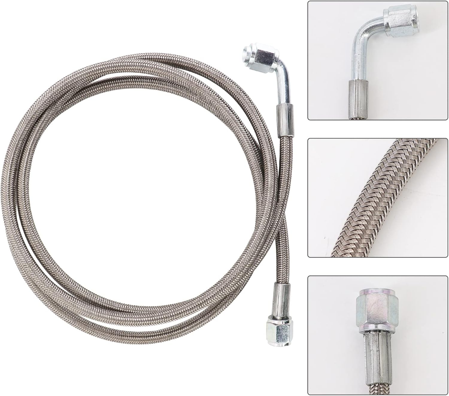 Línea de alimentación de aceite turbo 4AN de 60 pulgadas, longitud de la línea de alimentación turbo de acero inoxidable trenzado, presión 4AN,