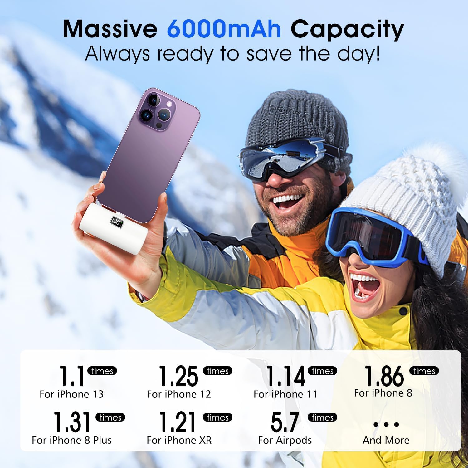 Cargador portátil para iPhone, batería de carga rápida de 6000 mAh para iPhone 1414 pro14 pro max1312XR876